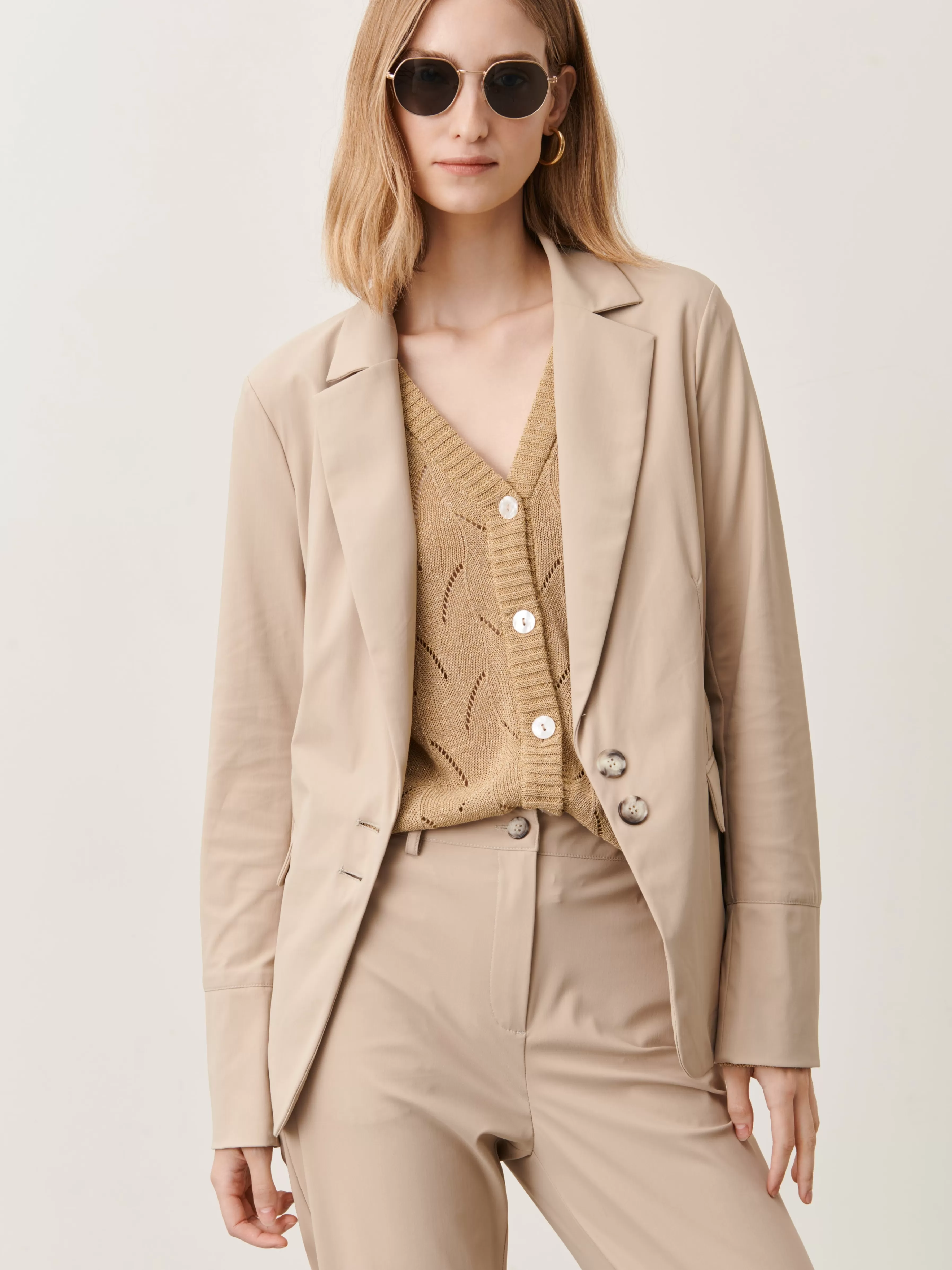 Blazers>Jane Lushka Amsterdam Blazer Technical Jersey | Sand