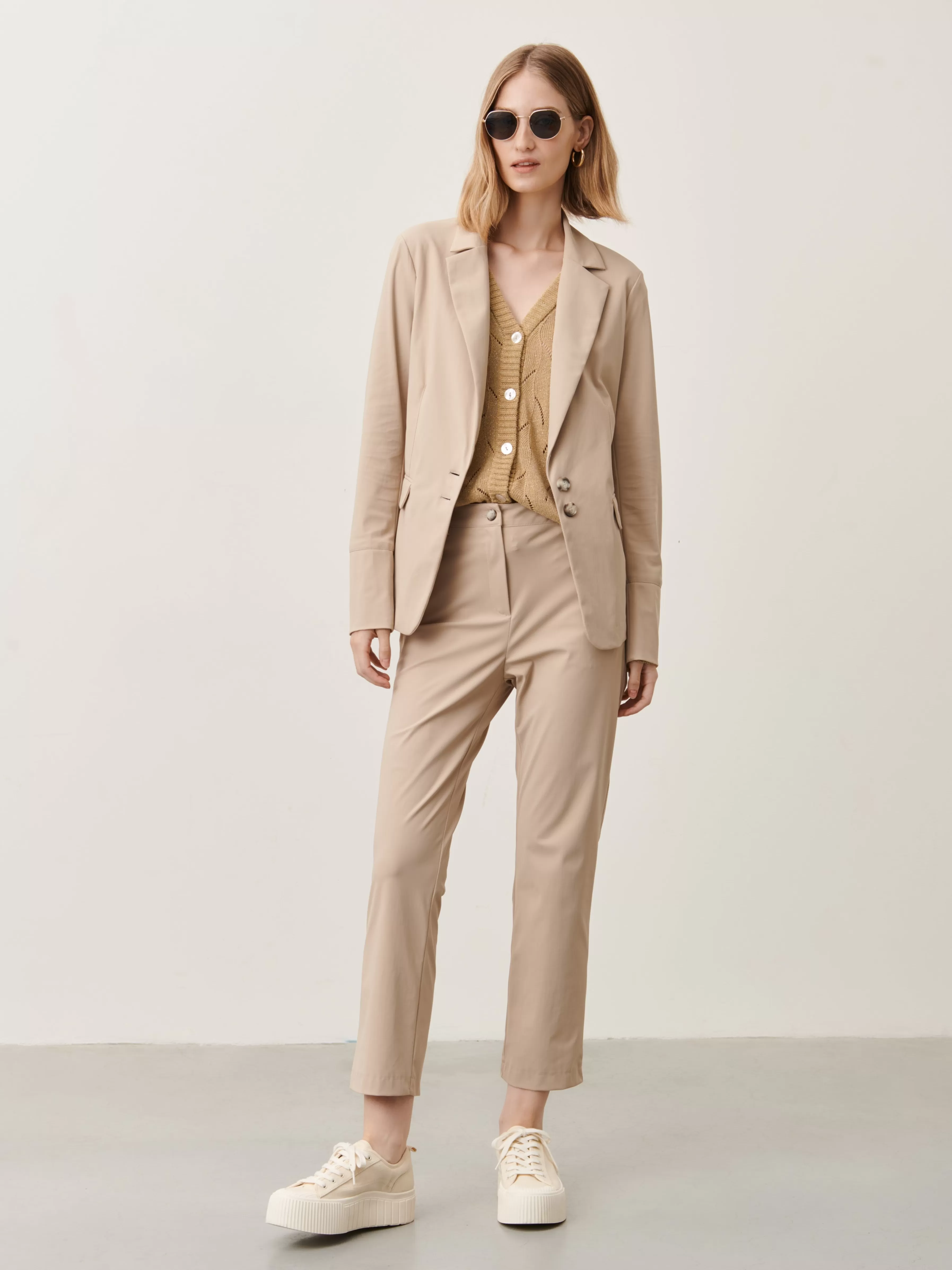 Blazers>Jane Lushka Amsterdam Blazer Technical Jersey | Sand