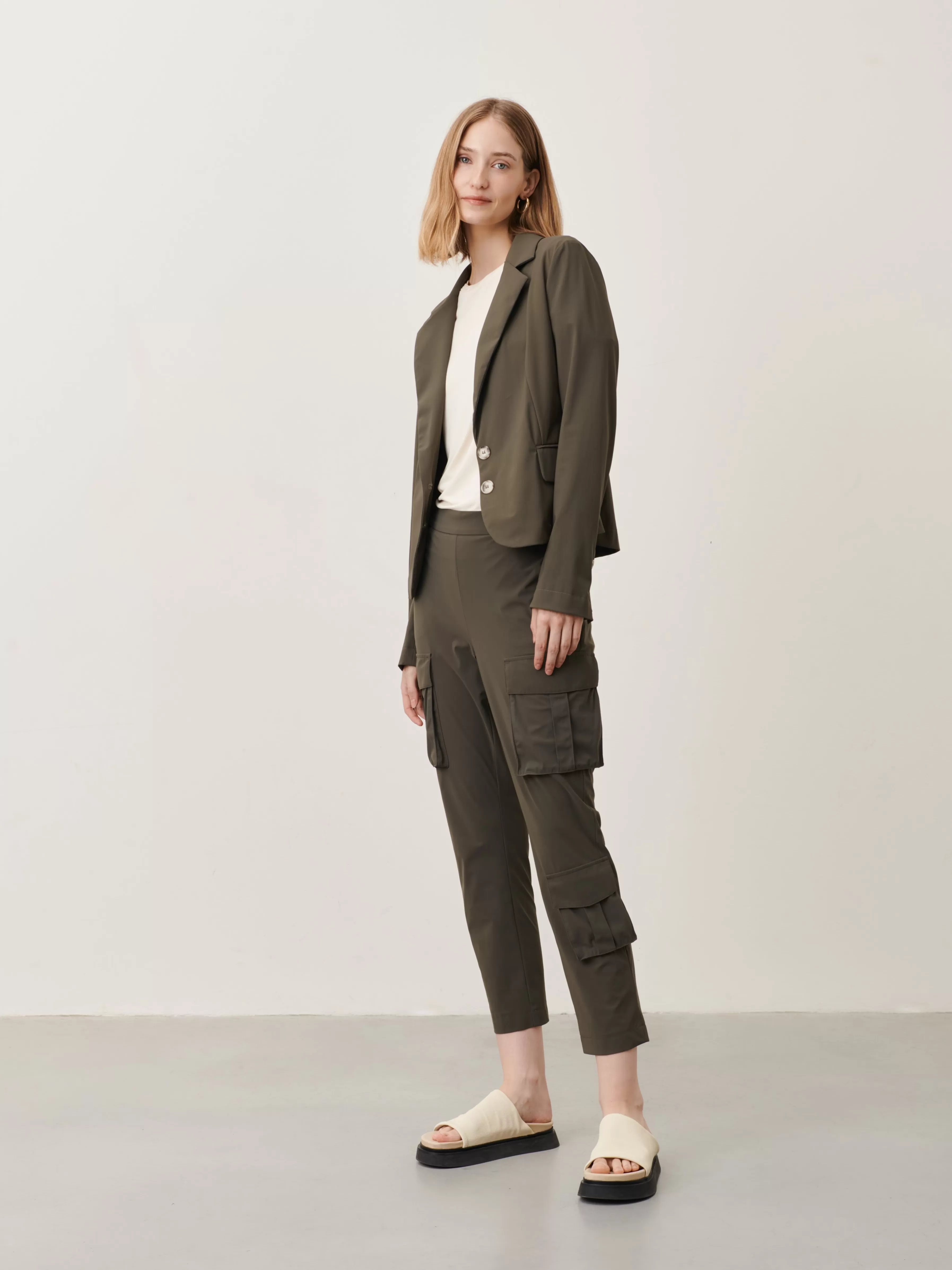 Blazers>Jane Lushka Atina Blazer Technical Jersey | Army