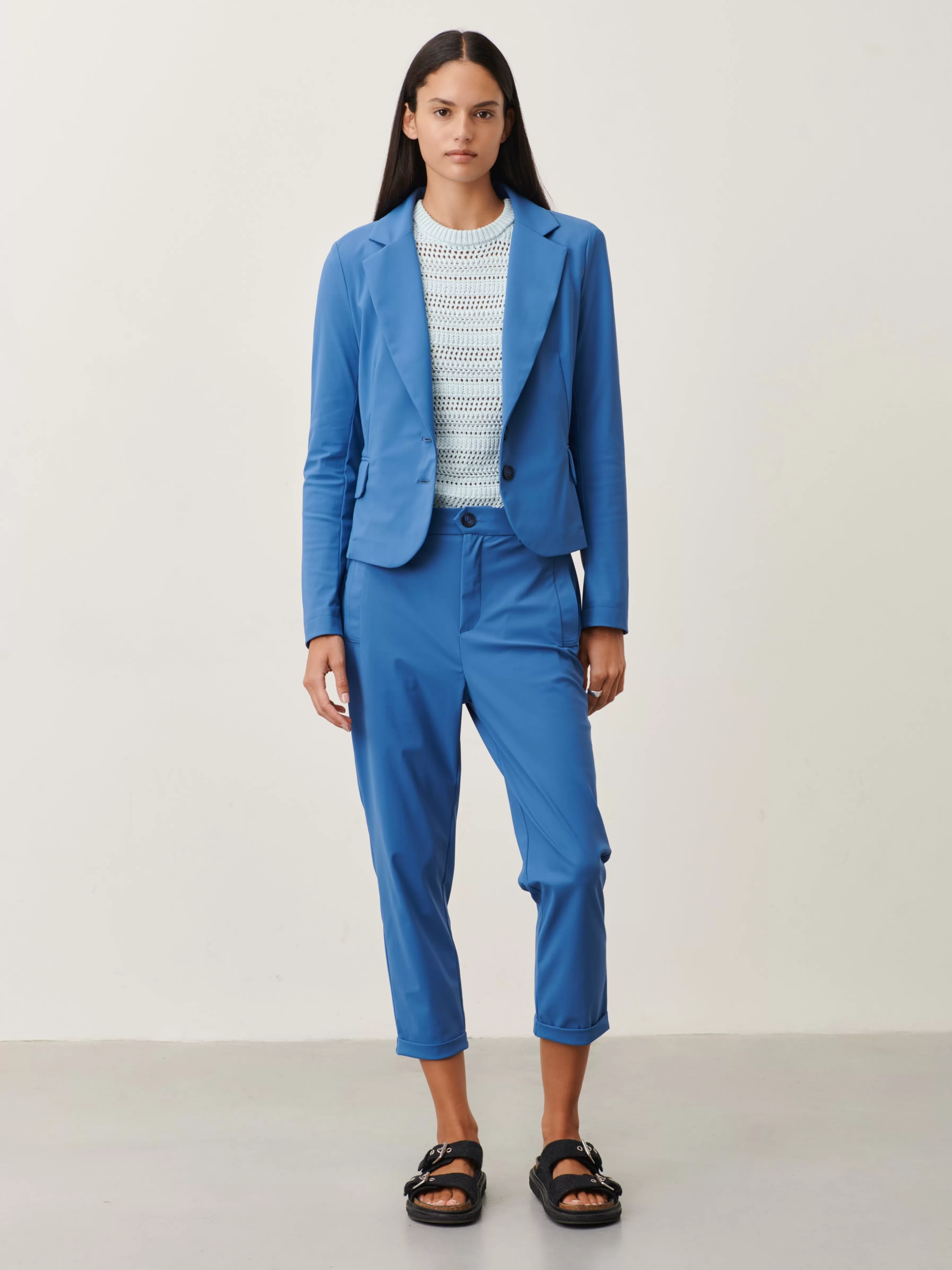 Blazers>Jane Lushka Atina Blazer Technical Jersey | Mid Blue