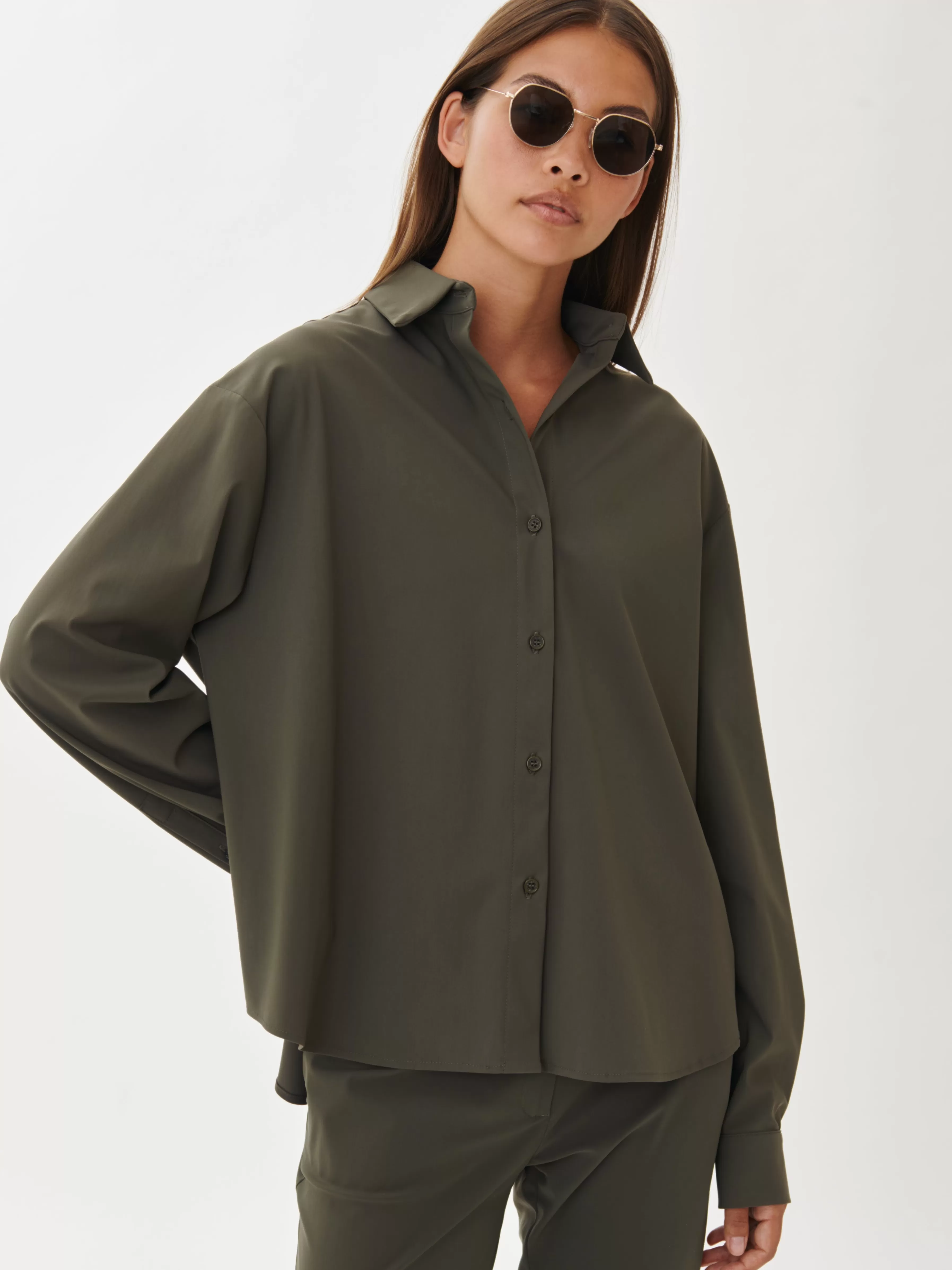 Studio collection | Blouses>Jane Lushka Avine Blouse Technical Jersey | Army