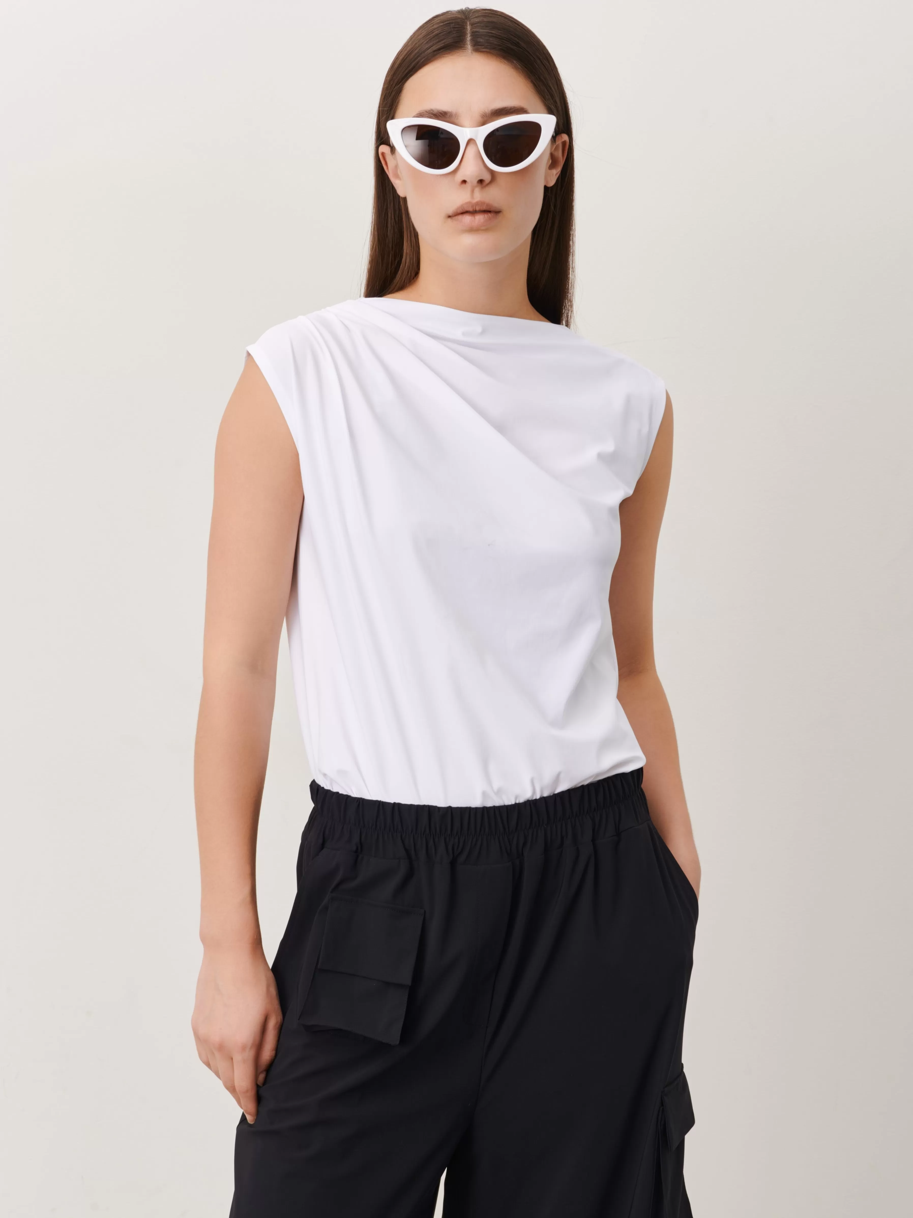 Tops>Jane Lushka Bloom Top Technical Jersey | White