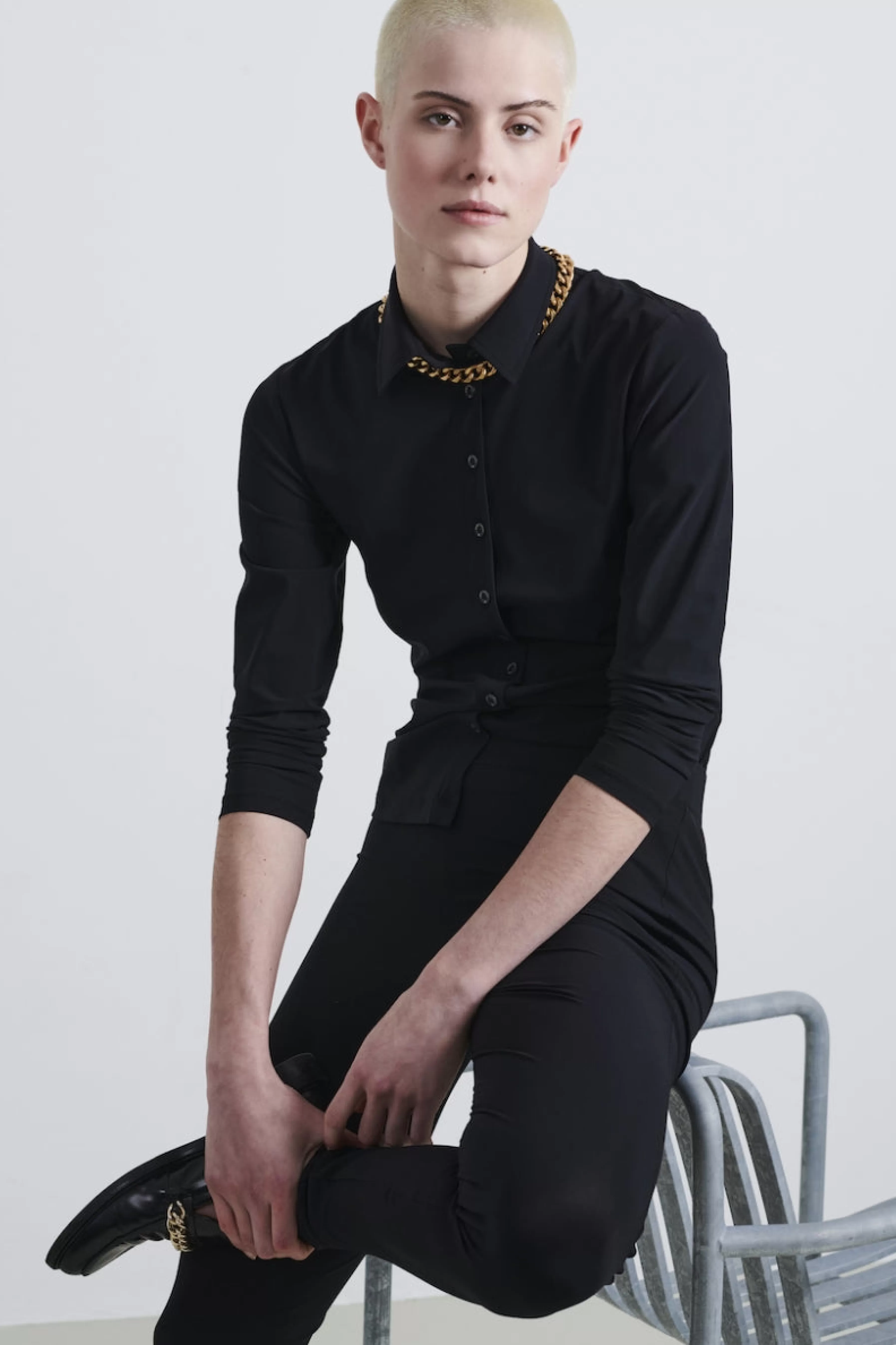 Best basic>Jane Lushka Blouse Betty Easy Wear Technical Jersey | Black