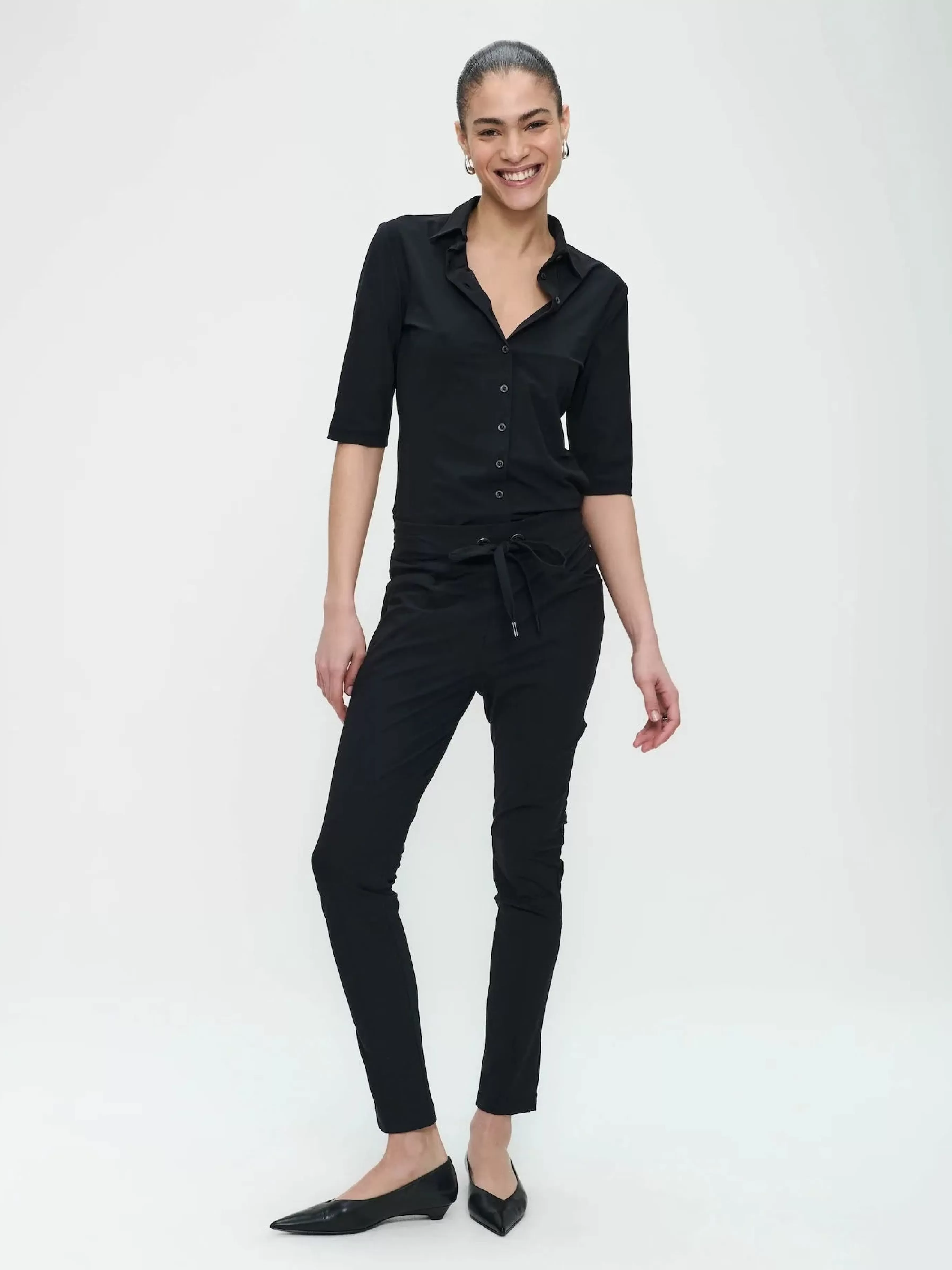 Best basic>Jane Lushka Blouse Betty Easy Wear Technical Jersey | Black