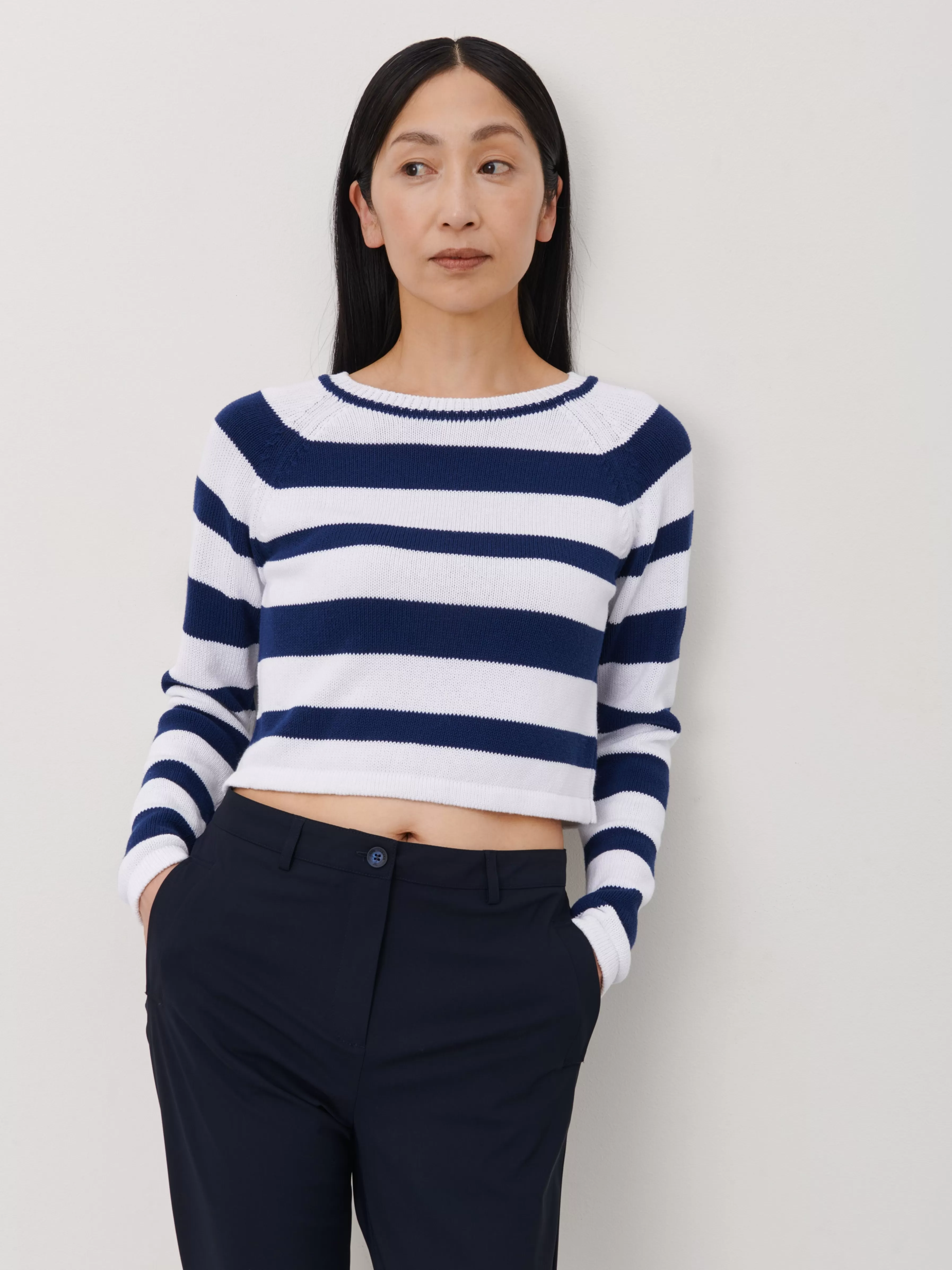 Truien & Vesten>Jane Lushka Crop Pullover 2015A1 | Light Blue