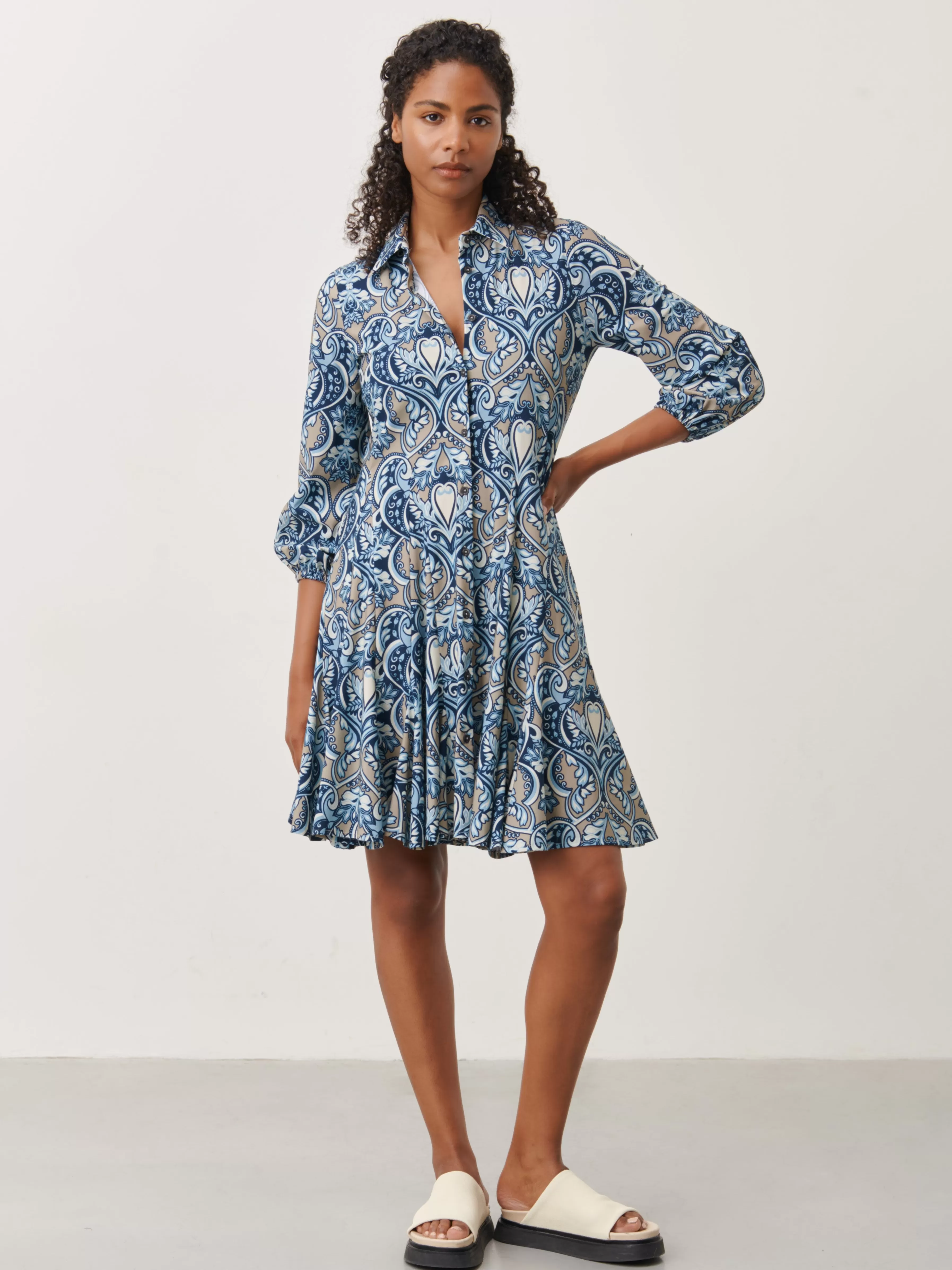 Jurken>Jane Lushka Dio Dress Technical Jersey | Multi Blue