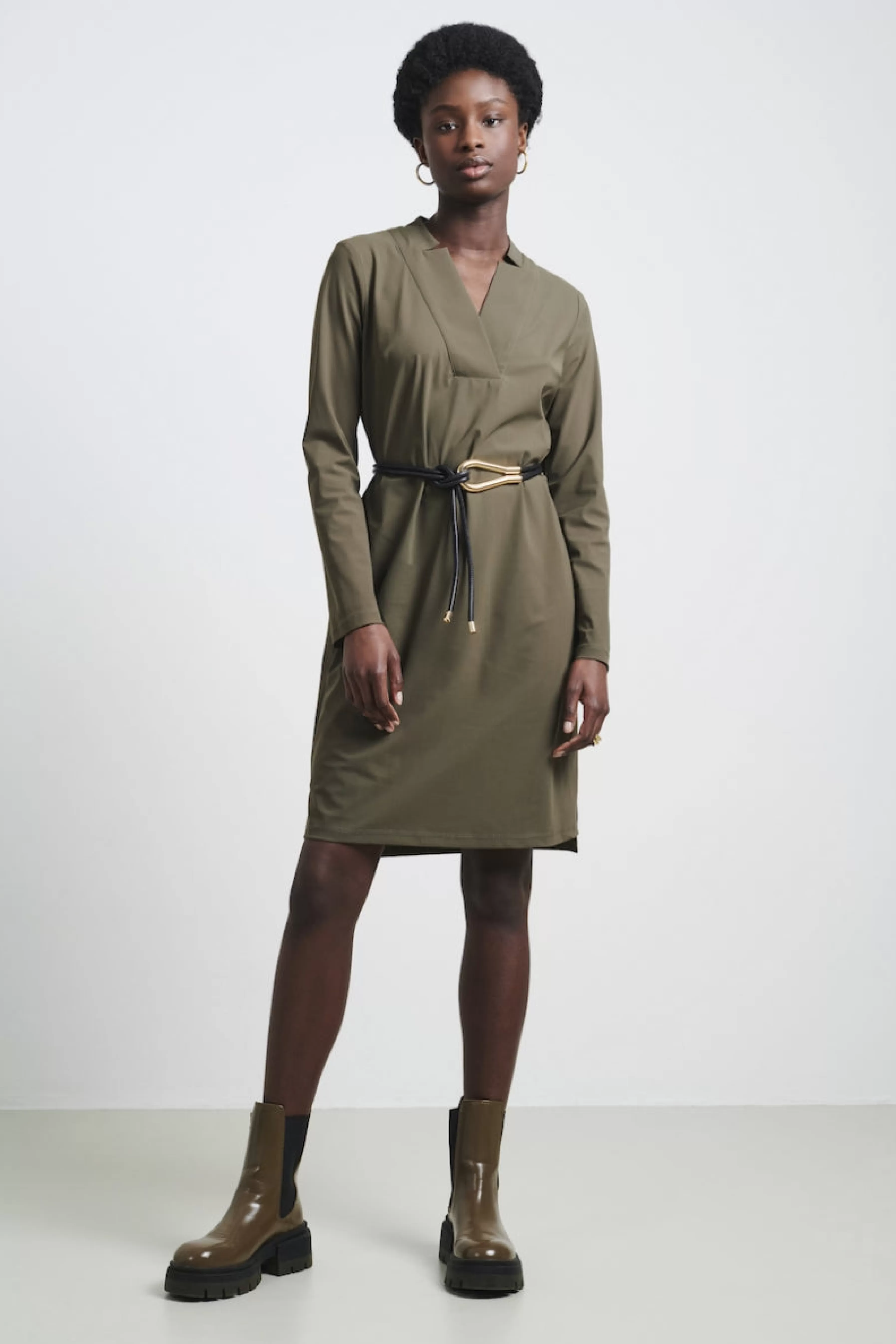 Best basic>Jane Lushka Dress Kelly Technical Jersey | Army