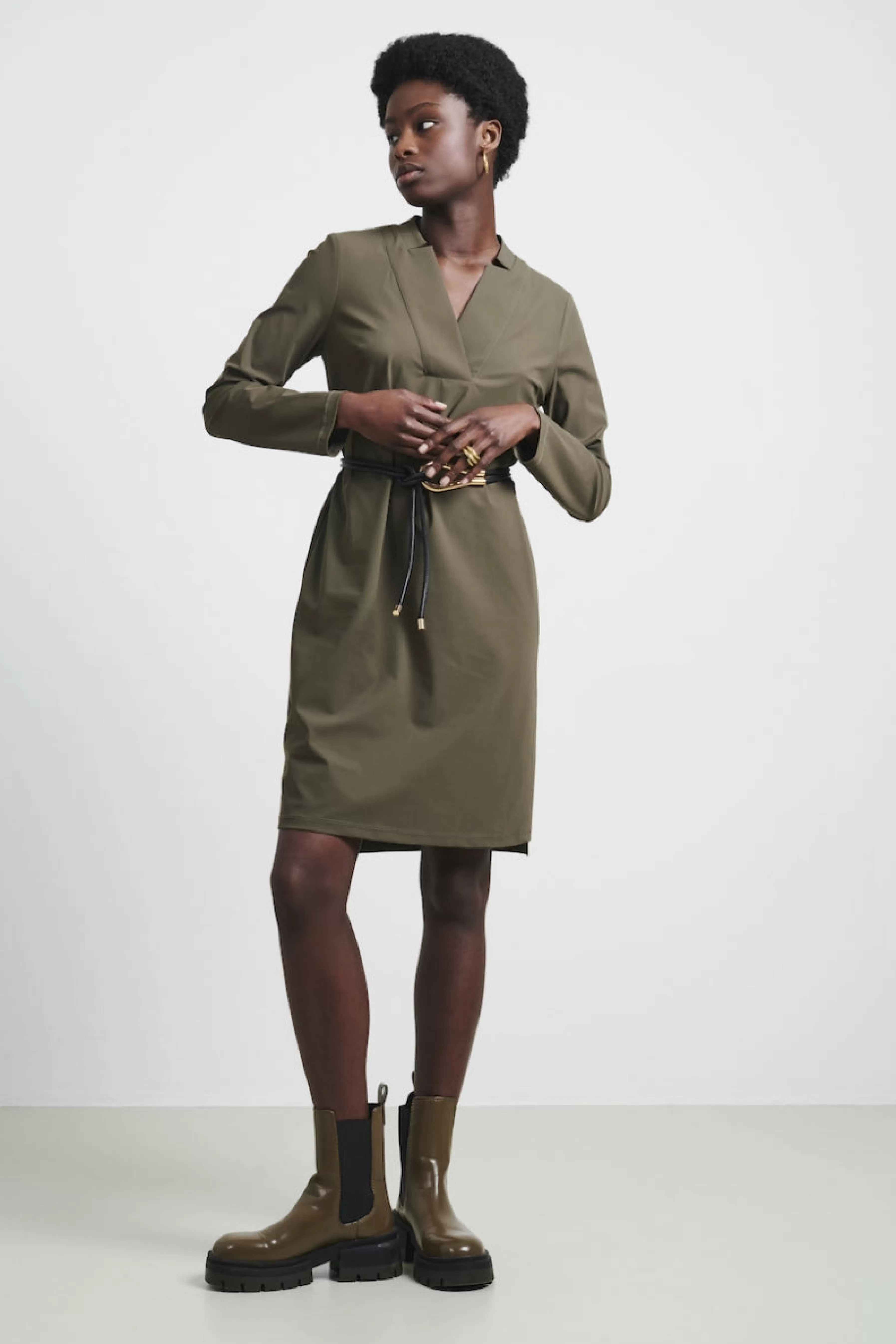 Best basic>Jane Lushka Dress Kelly Technical Jersey | Army