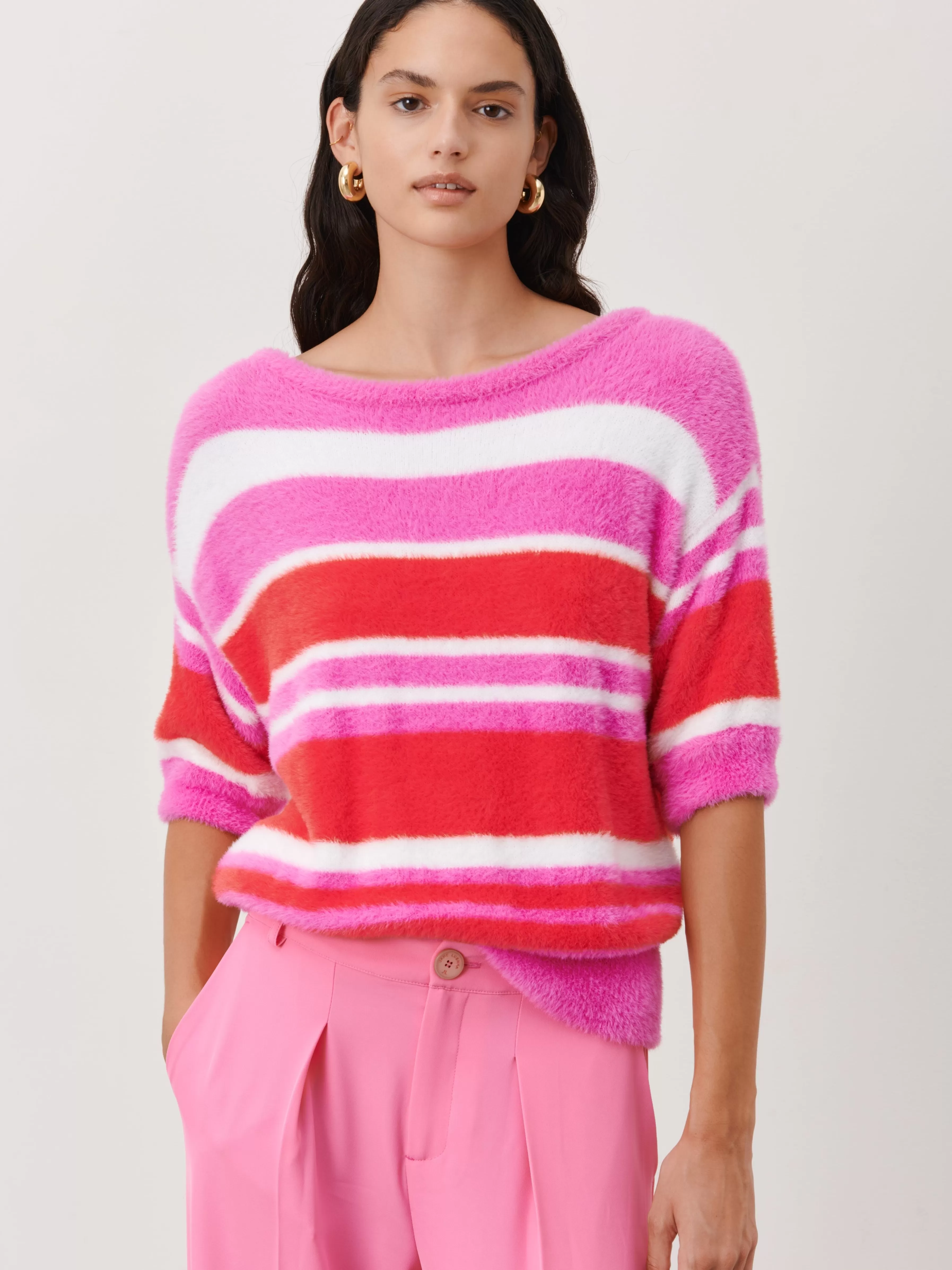 Truien & Vesten>Jane Lushka Favola PU Top | Pink