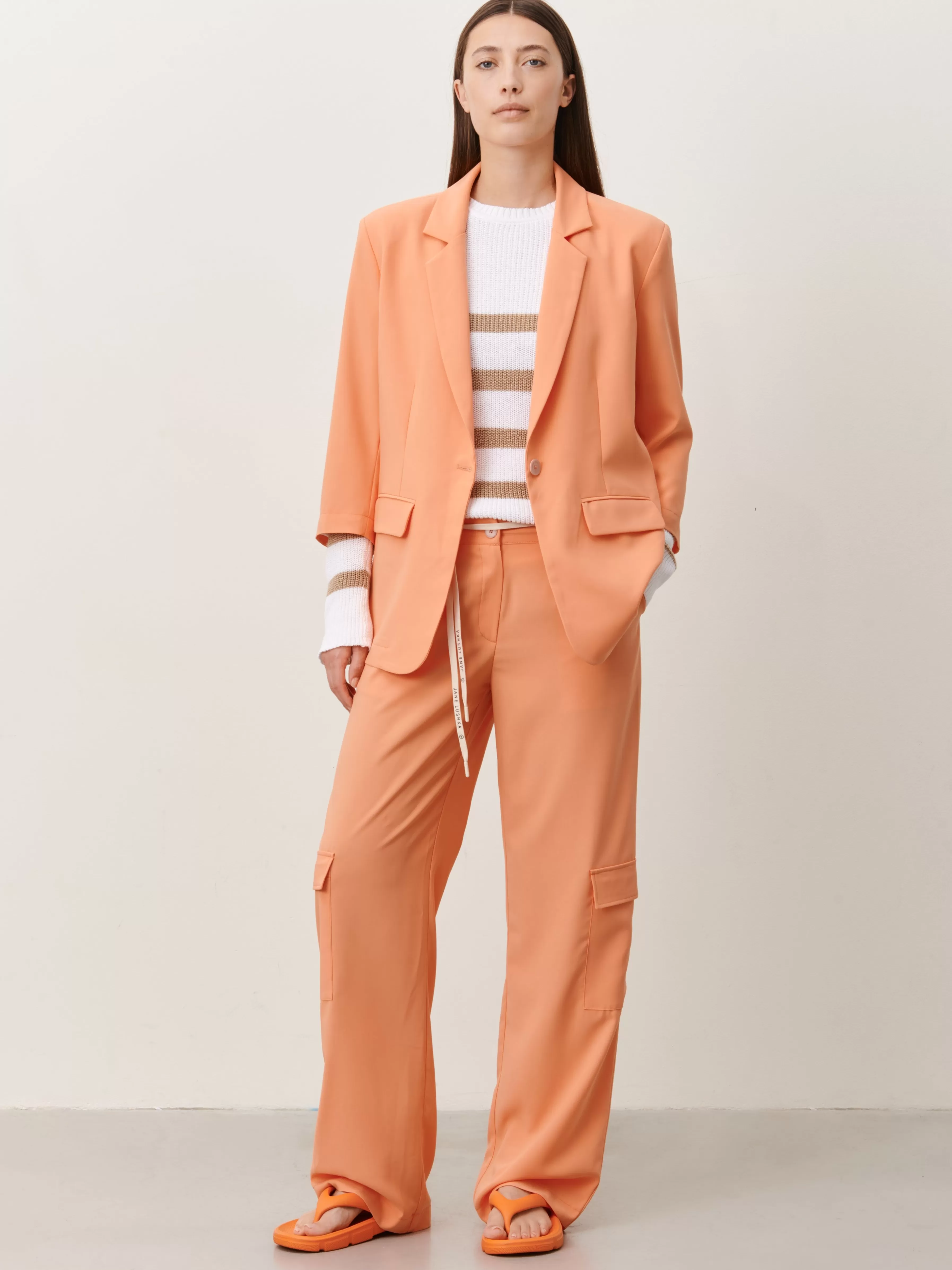 Blazers>Jane Lushka Fring Blazer | Orange