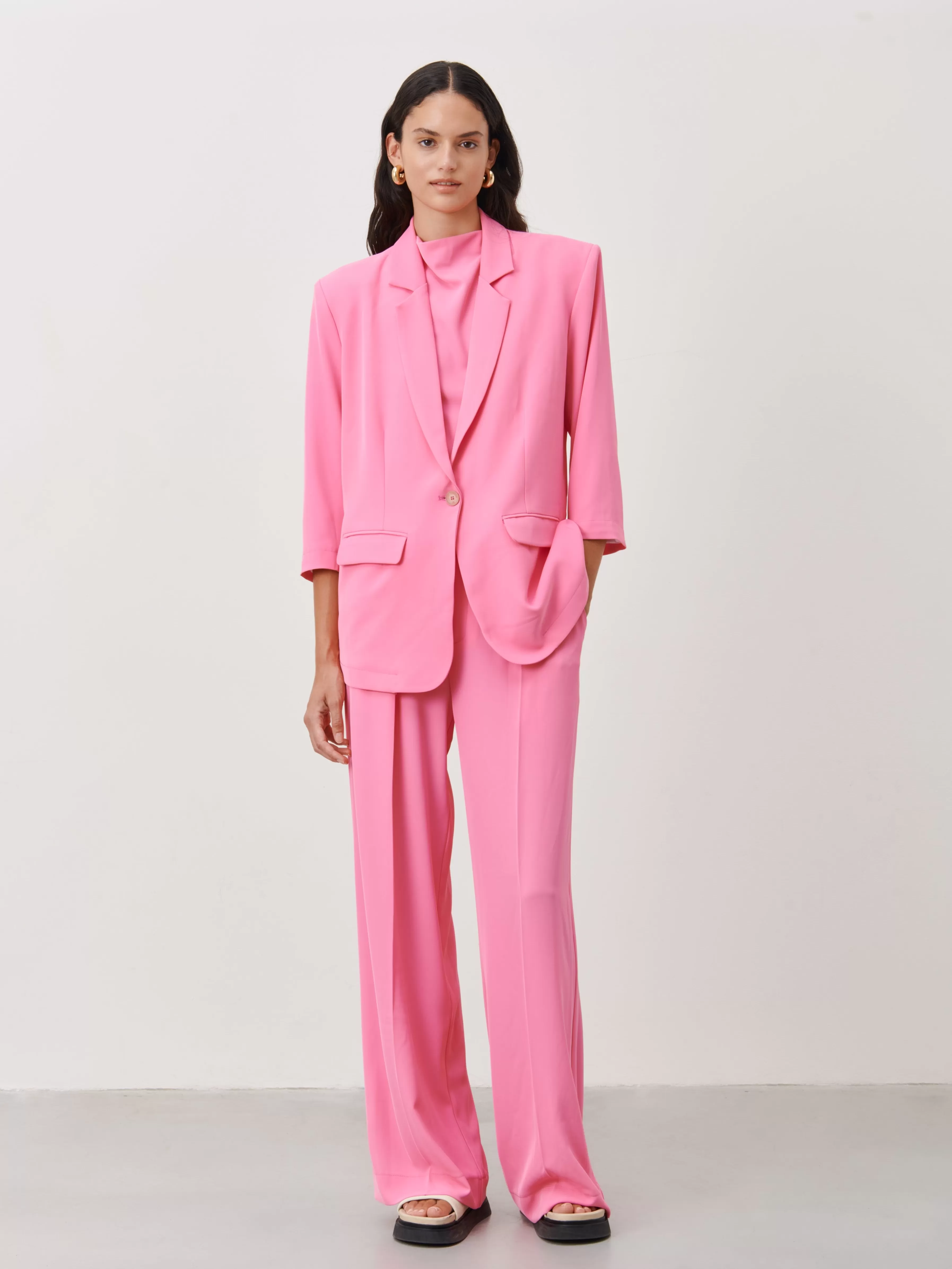 Blazers>Jane Lushka Fring Blazer | Pink