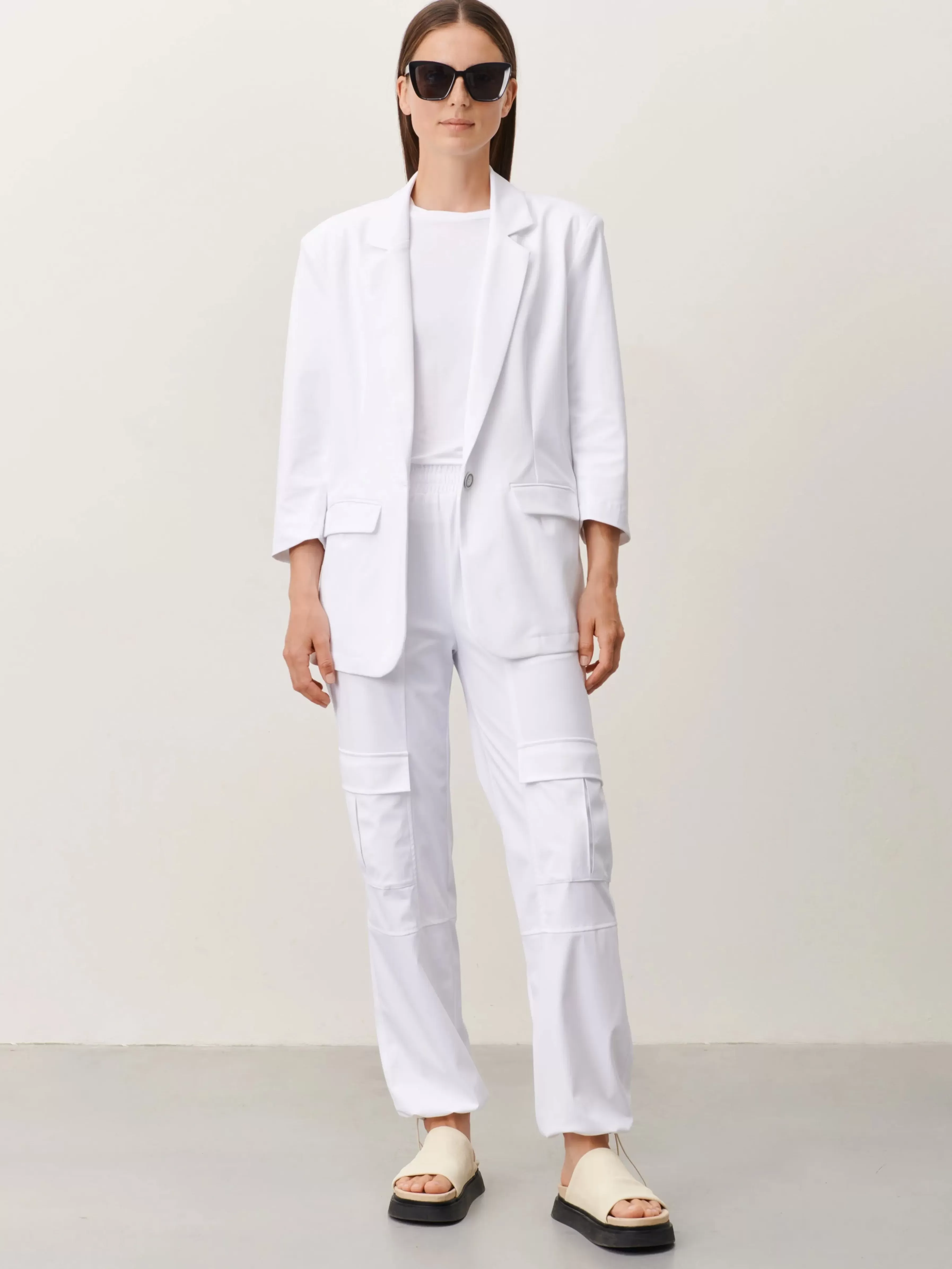 Blazers>Jane Lushka Fring Blazer Technical Jersey | White