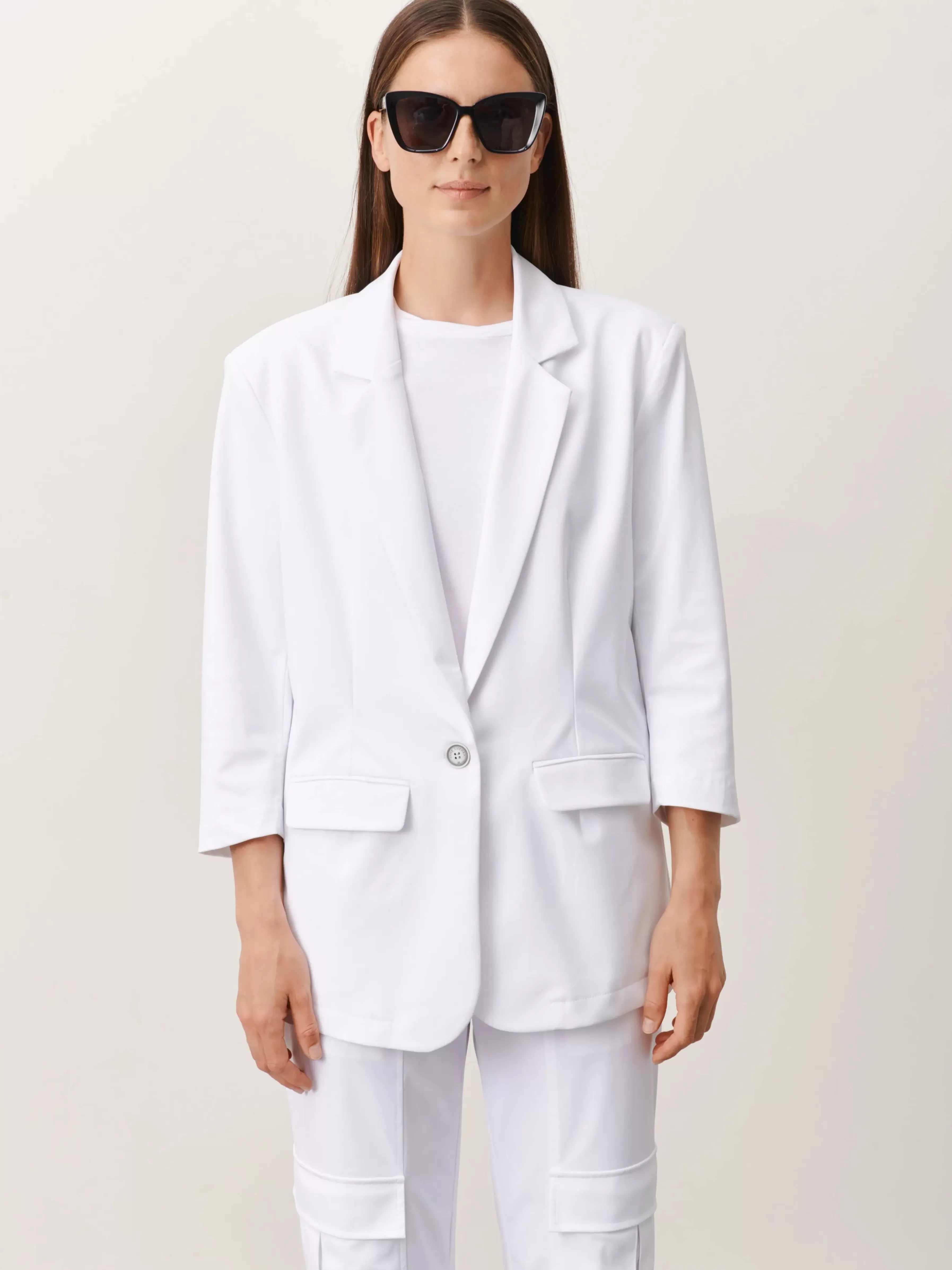 Blazers>Jane Lushka Fring Blazer Technical Jersey | White