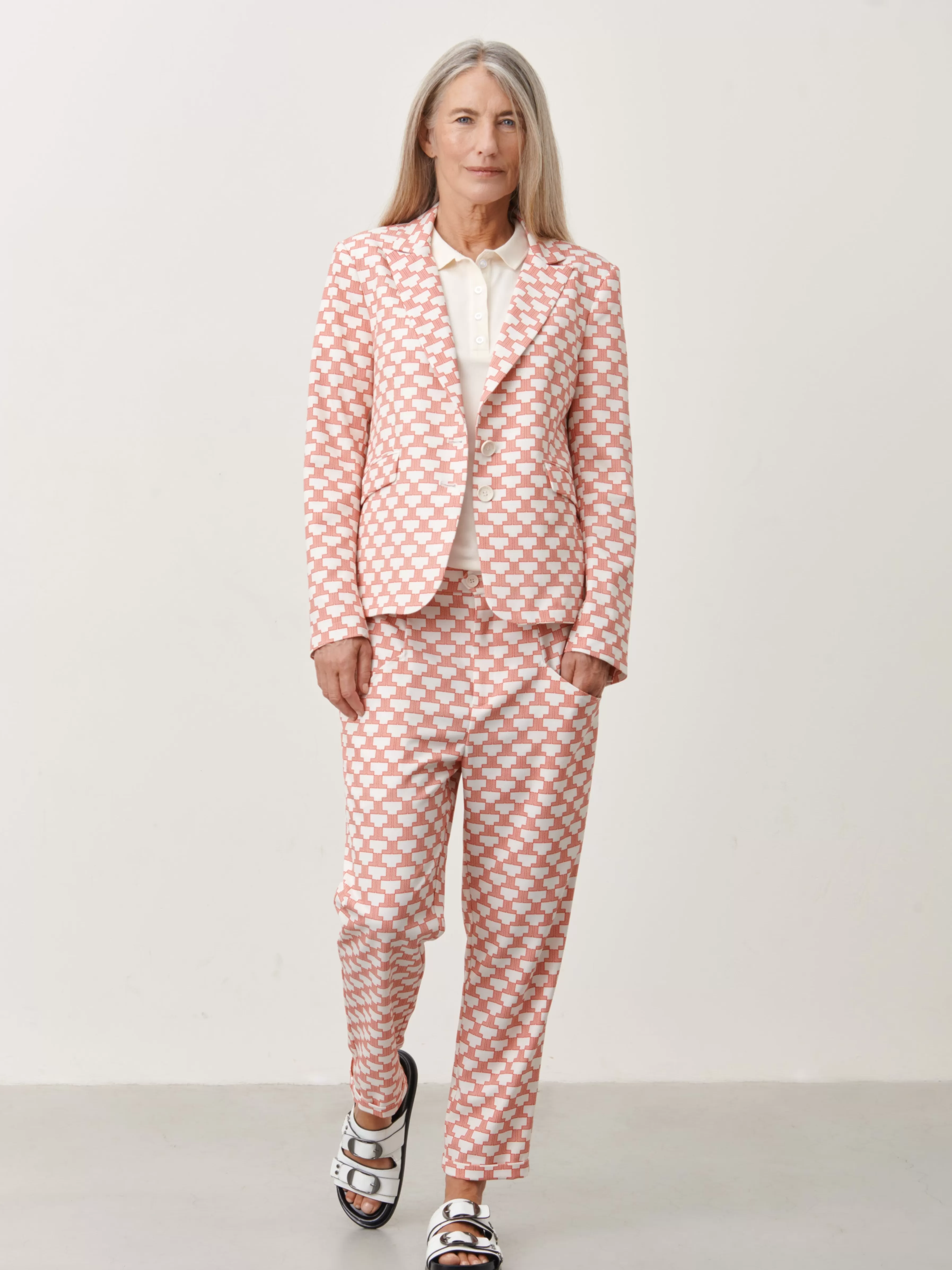 Blazers>Jane Lushka Hanna Blazer | White Red