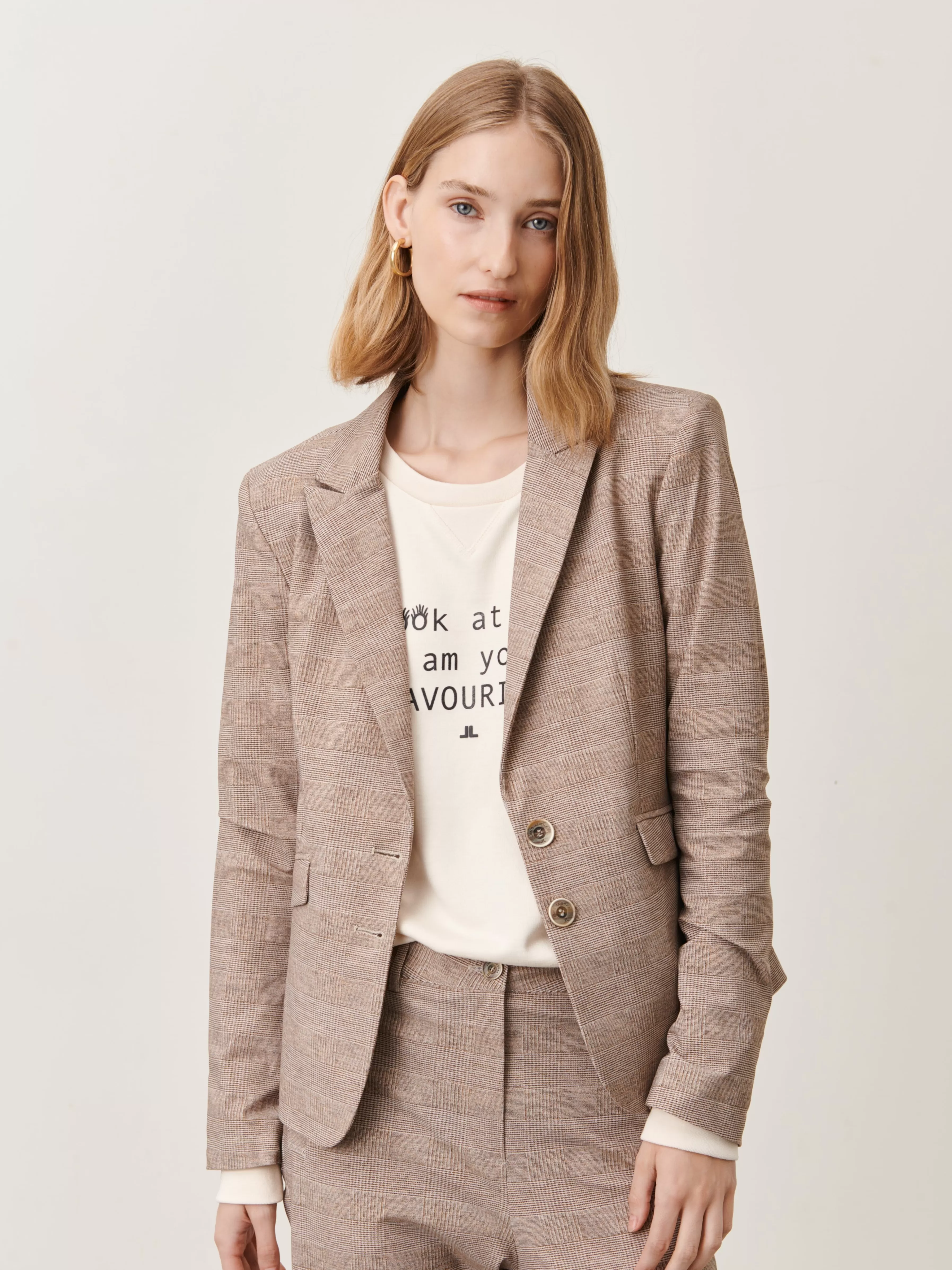 Blazers>Jane Lushka Hanna Blazer Technical Jersey | Beige