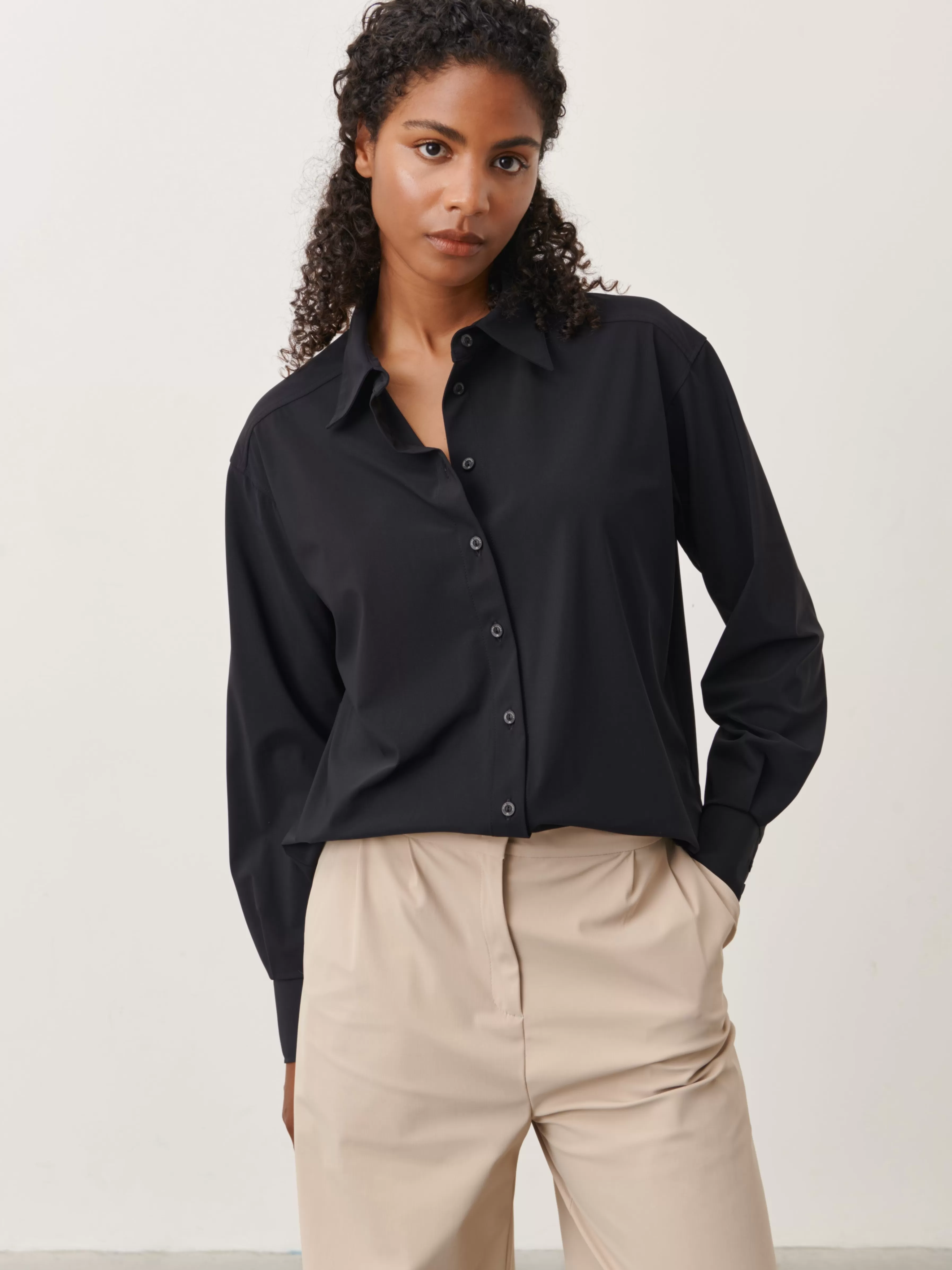 Blouses>Jane Lushka Ivona Blouse Technical Jersey | Black