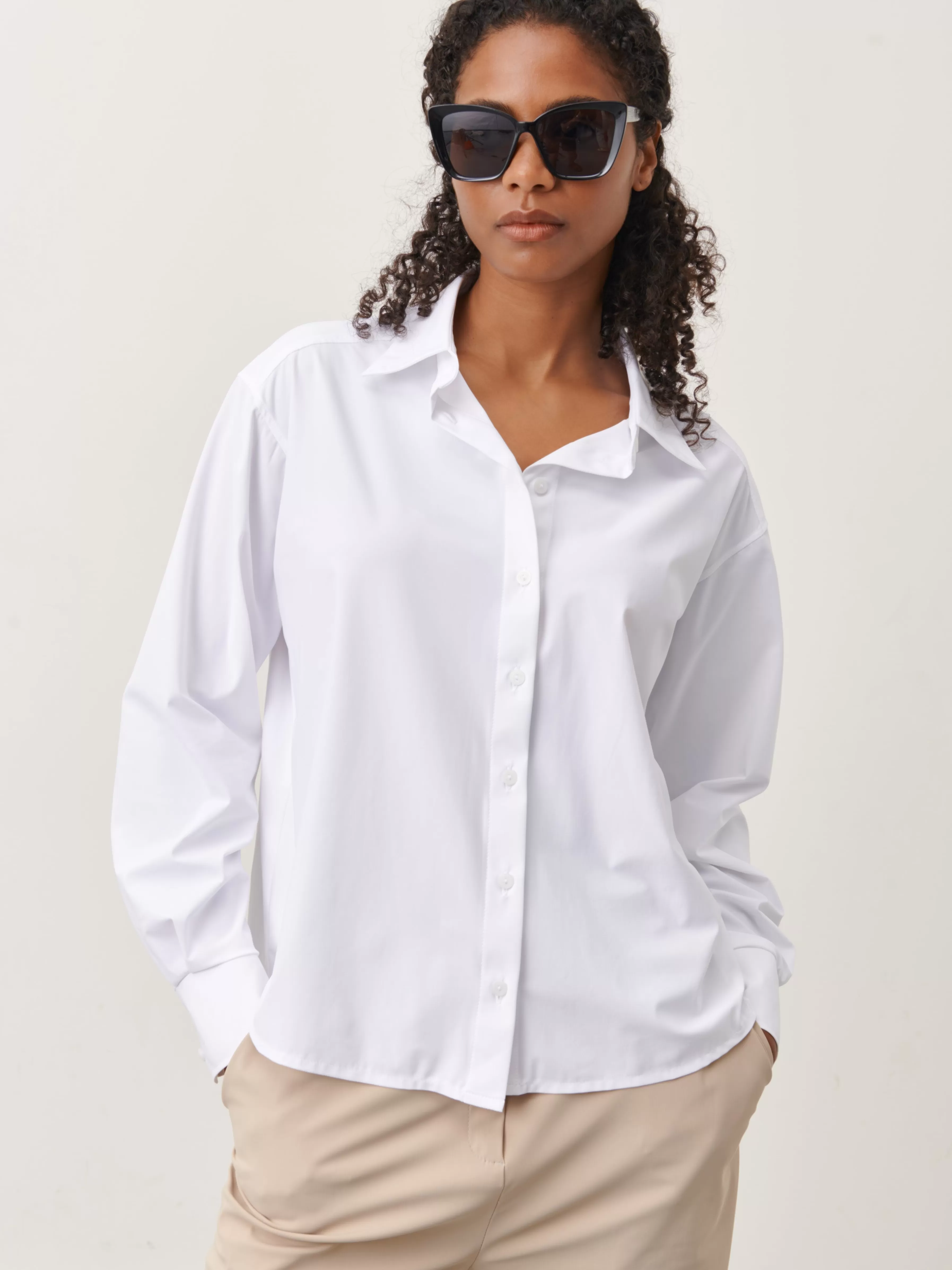 Blouses>Jane Lushka Ivona Blouse Technical Jersey | White