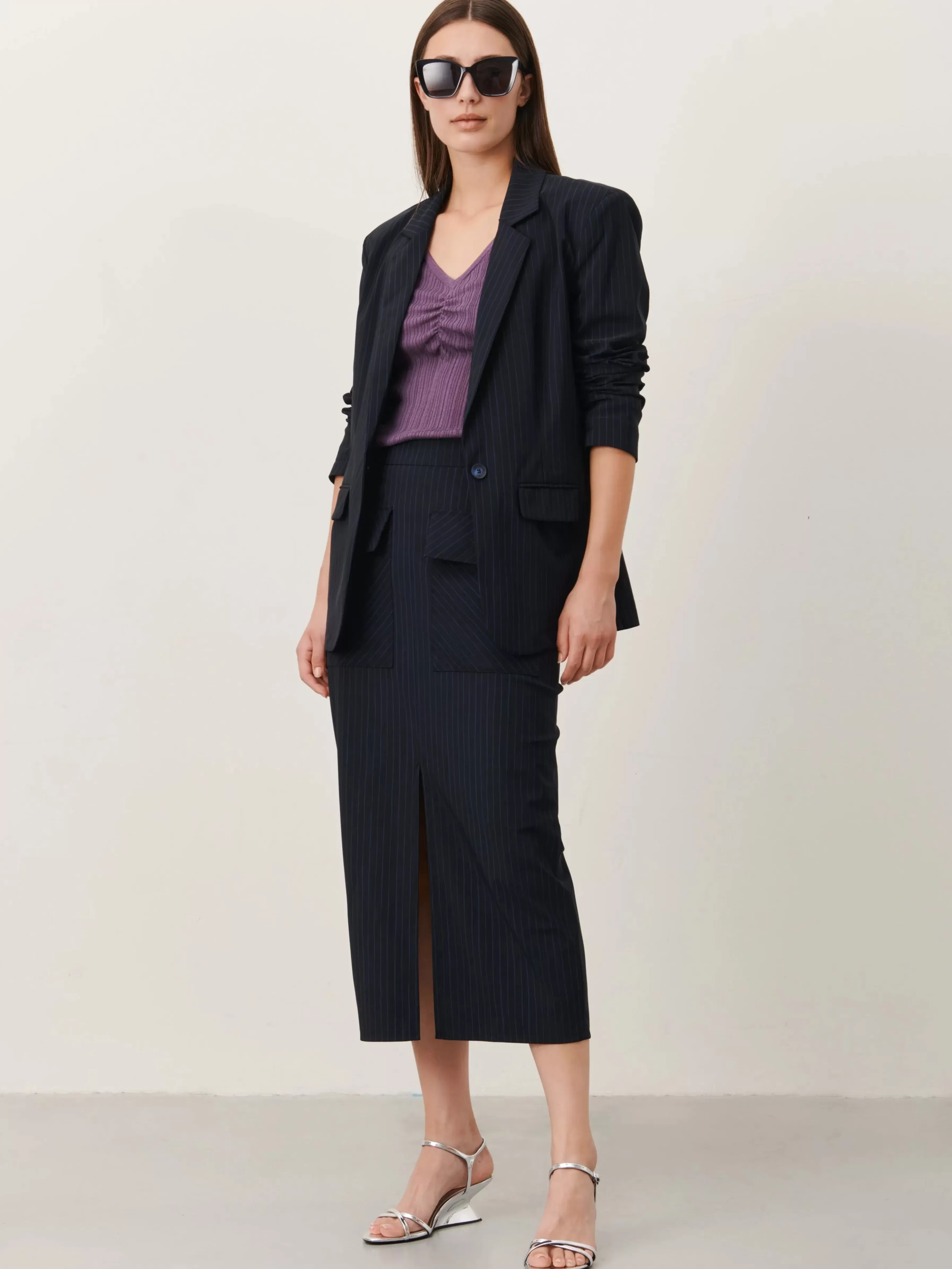 Blazers>Jane Lushka Laris Blazer Technical Jersey | Blue