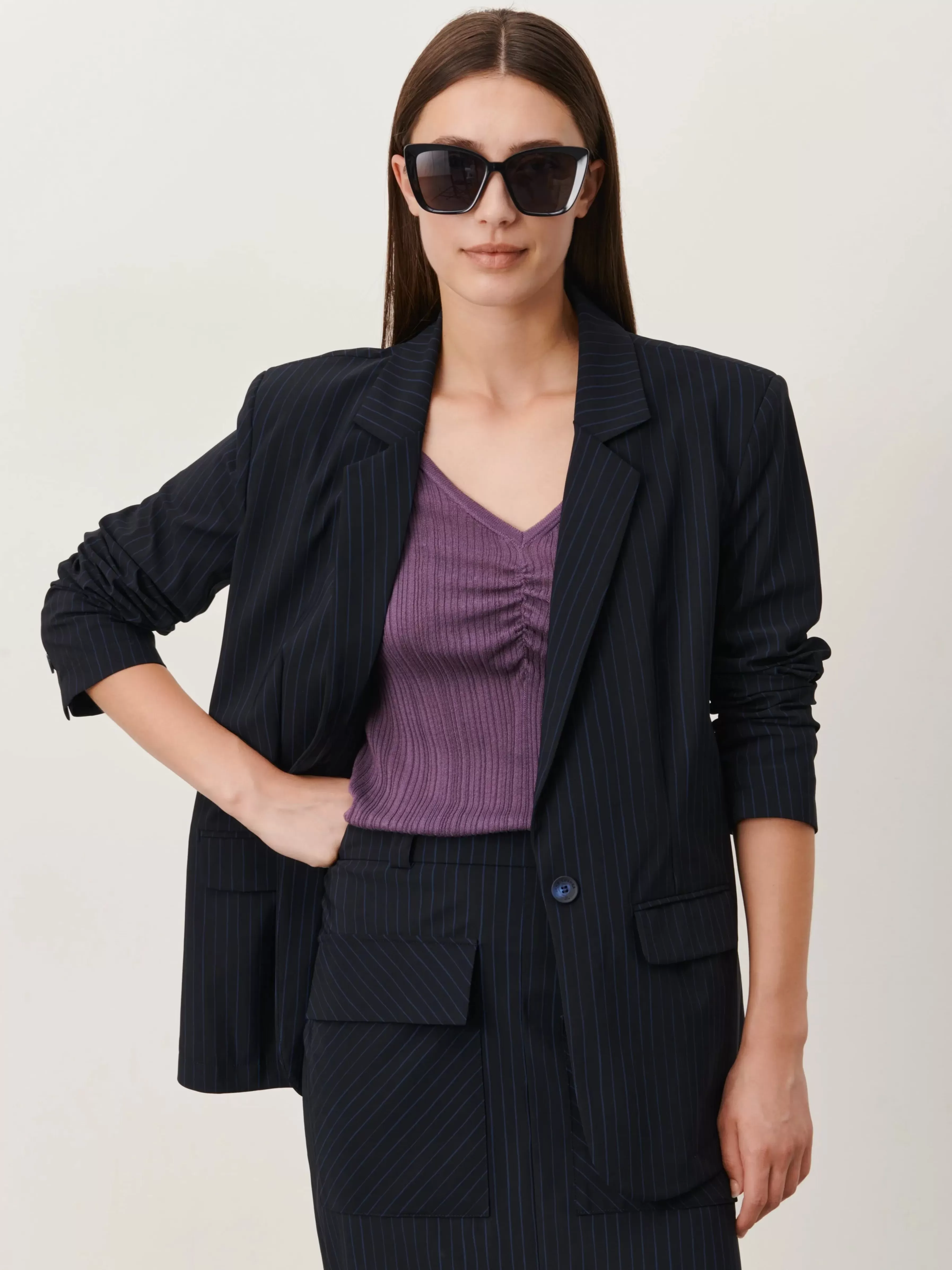 Blazers>Jane Lushka Laris Blazer Technical Jersey | Blue