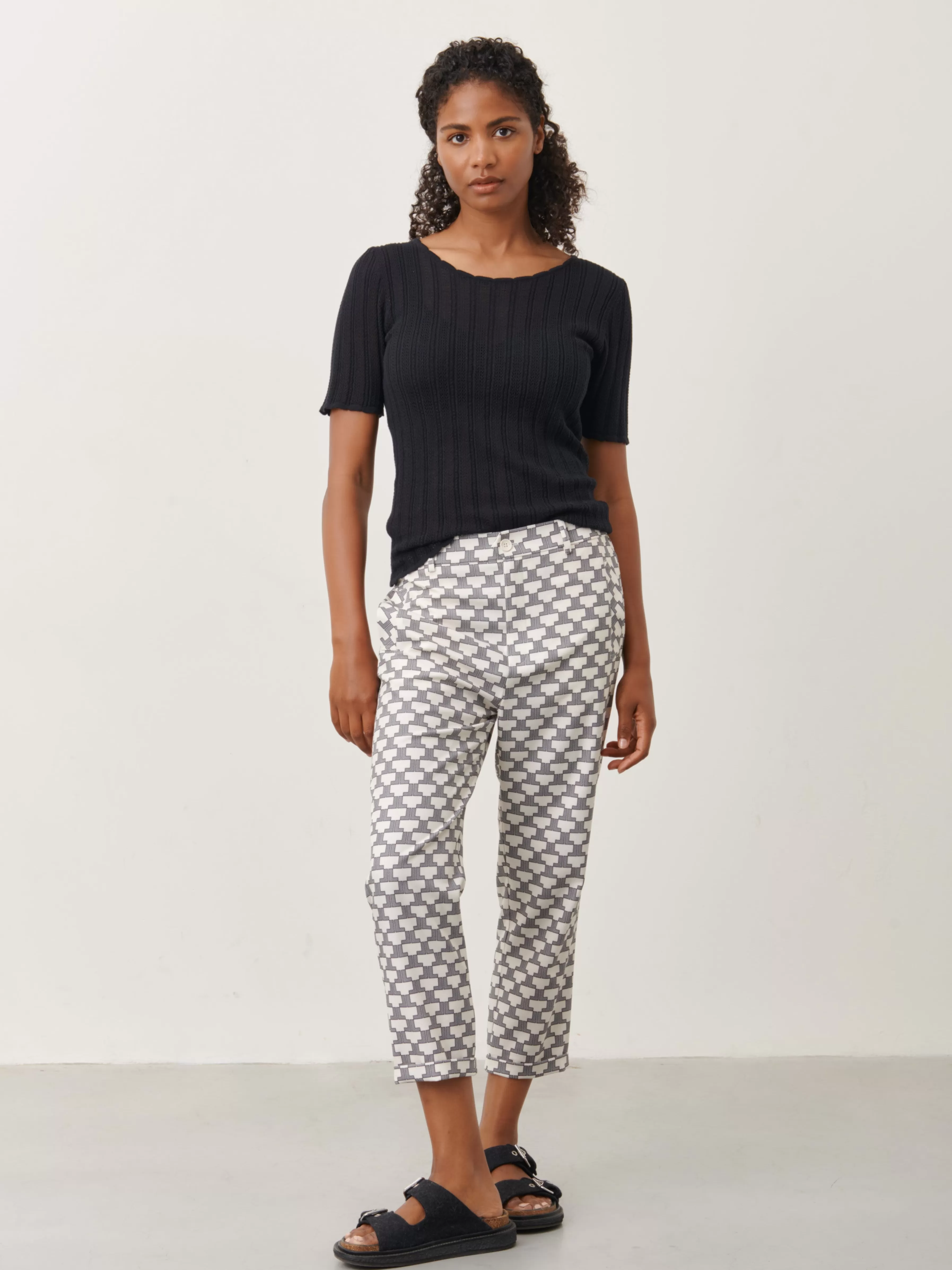 Broeken>Jane Lushka Lena Pants | White Black