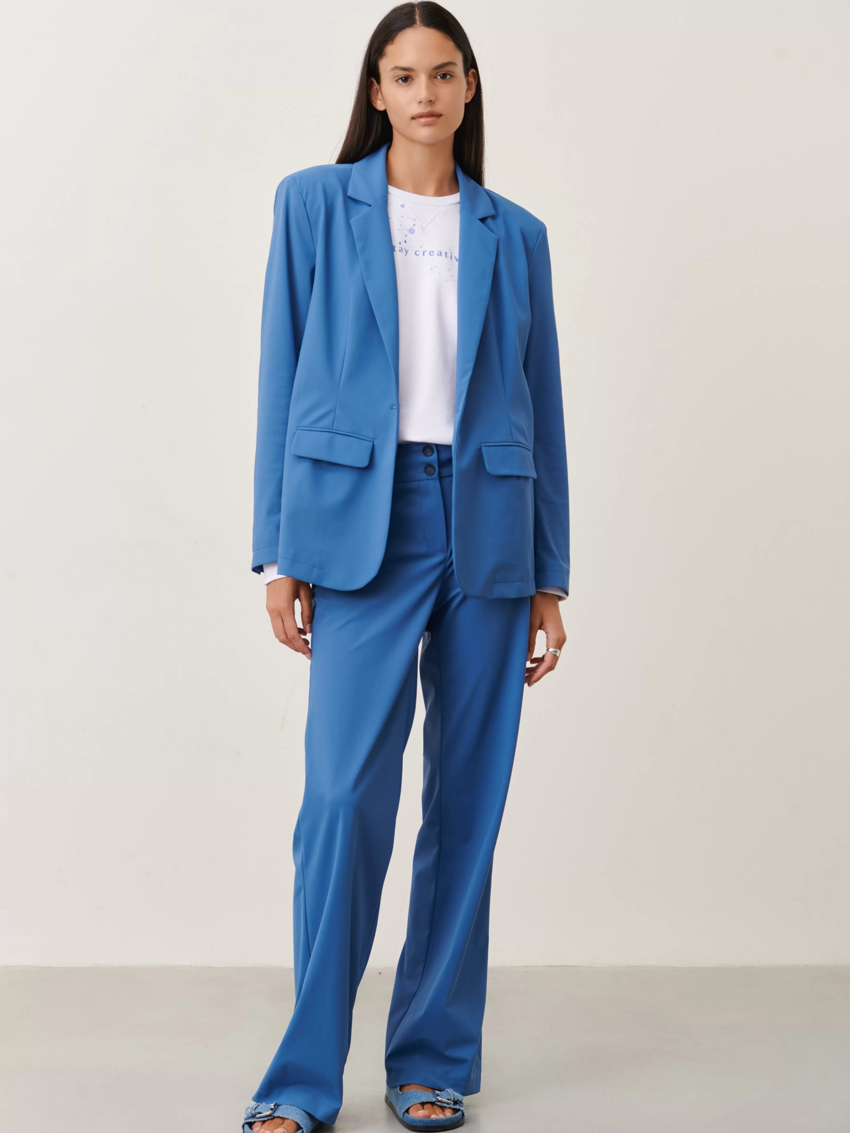 Blazers>Jane Lushka Lima Blazer Technical Jersey | Mid Blue