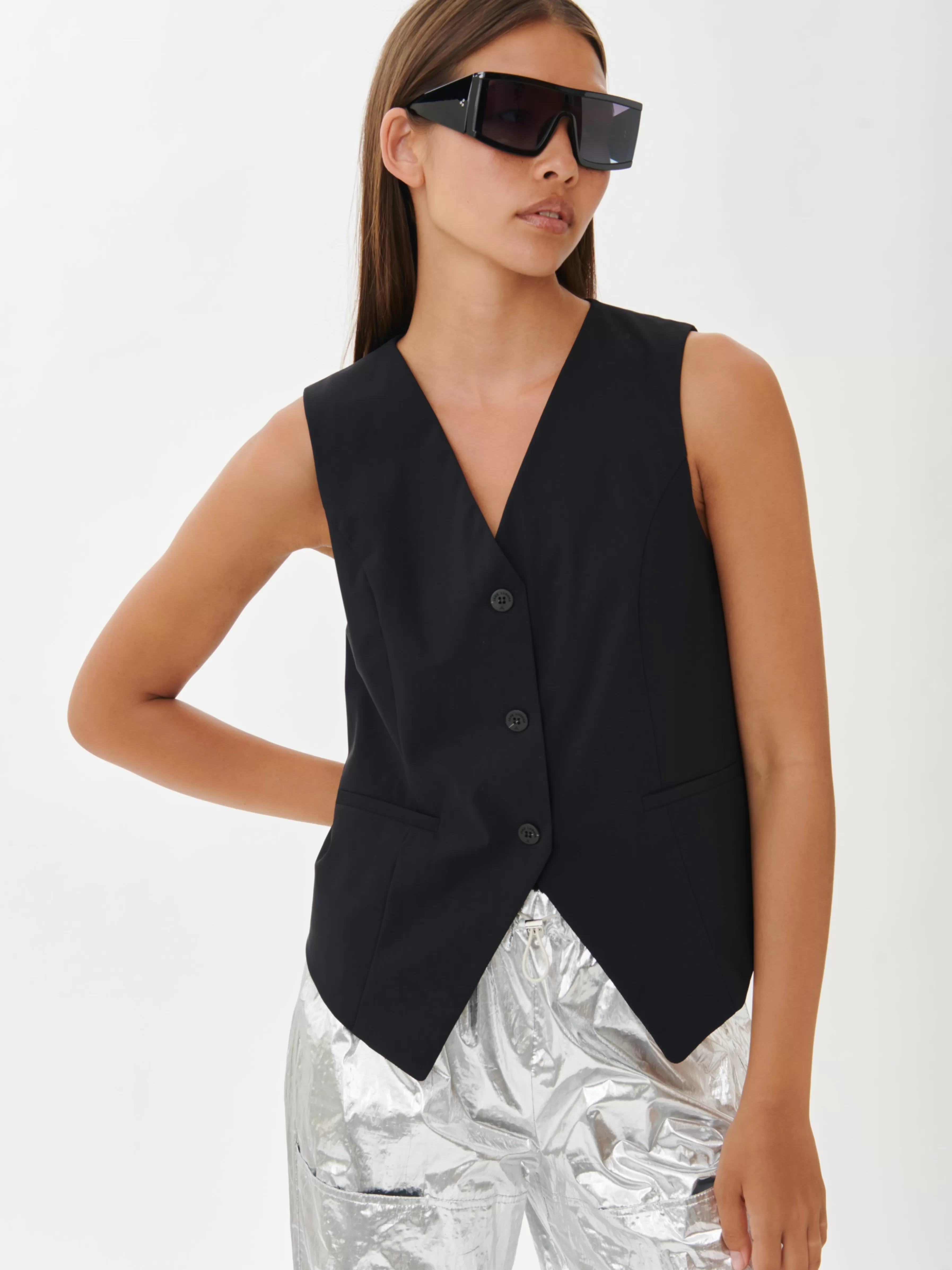 Studio collection | Blazers>Jane Lushka Lola Vest Technical Jersey | Black