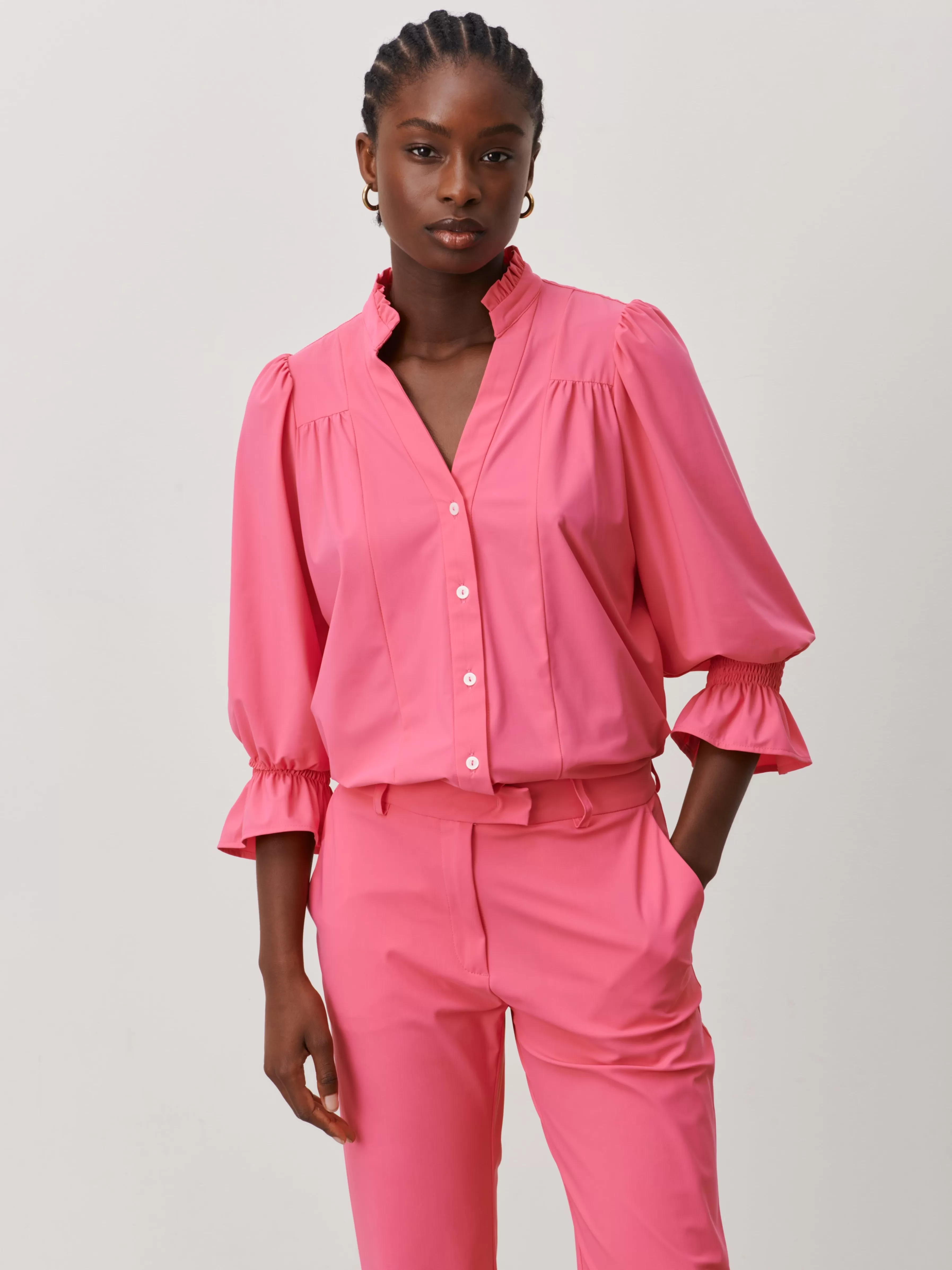 Blouses>Jane Lushka Olivia Blouse Technical Jersey | Pink