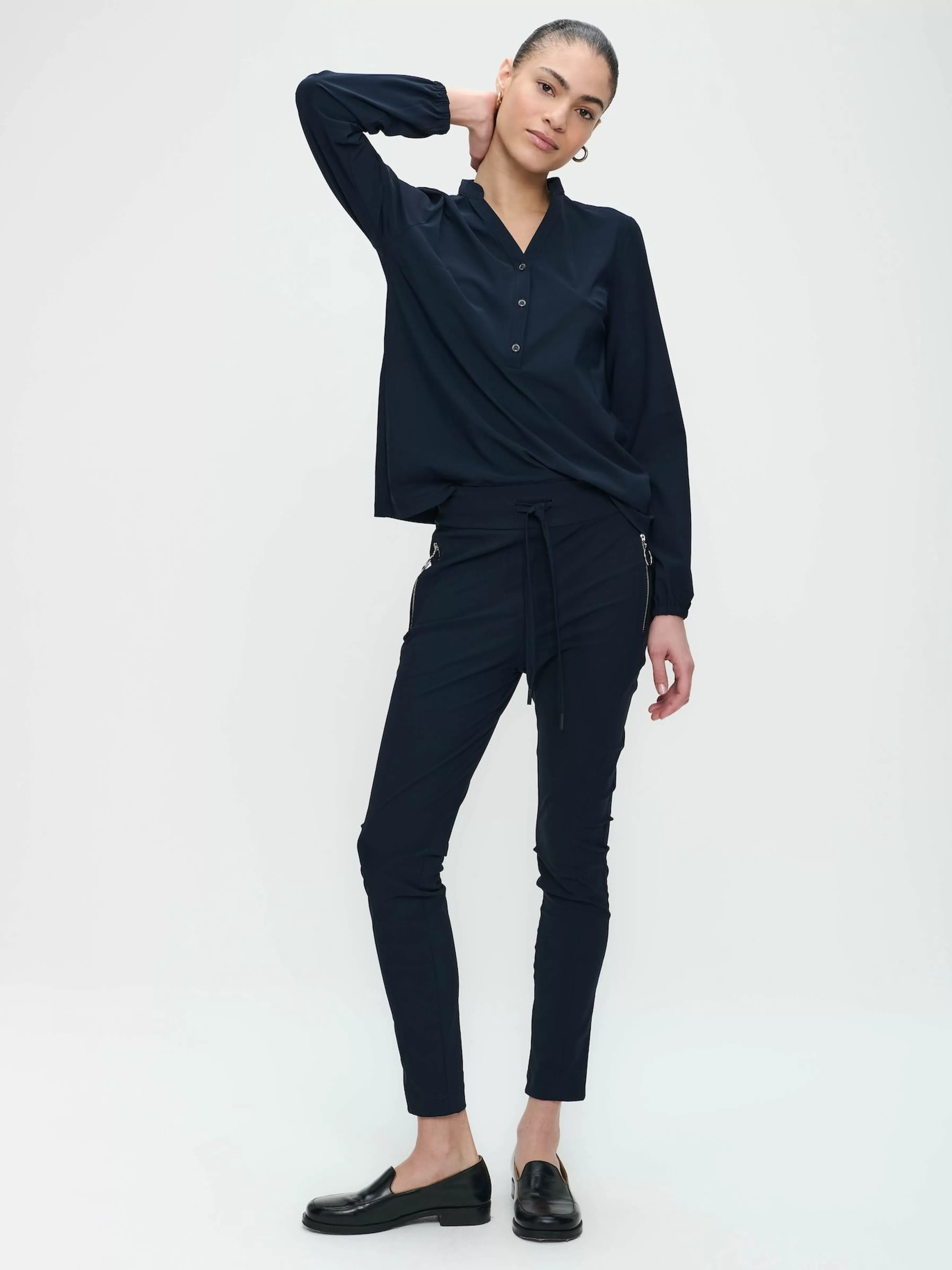 Best basic>Jane Lushka Pants Anna - Skinny Fit Technical Jersey | Blue