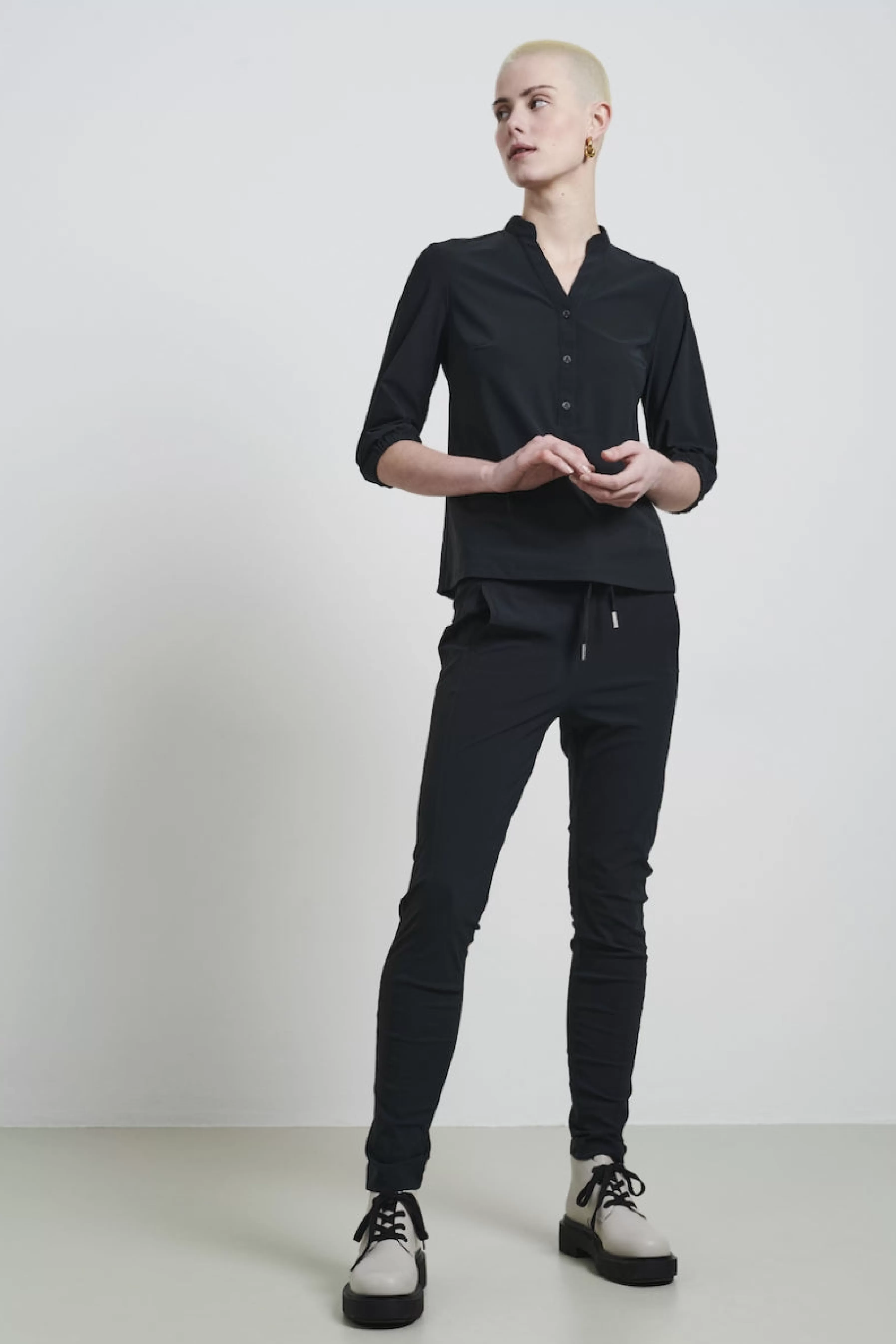 Best basic>Jane Lushka Pants Anna - Skinny Fit Technical Jersey | Grigio Notte