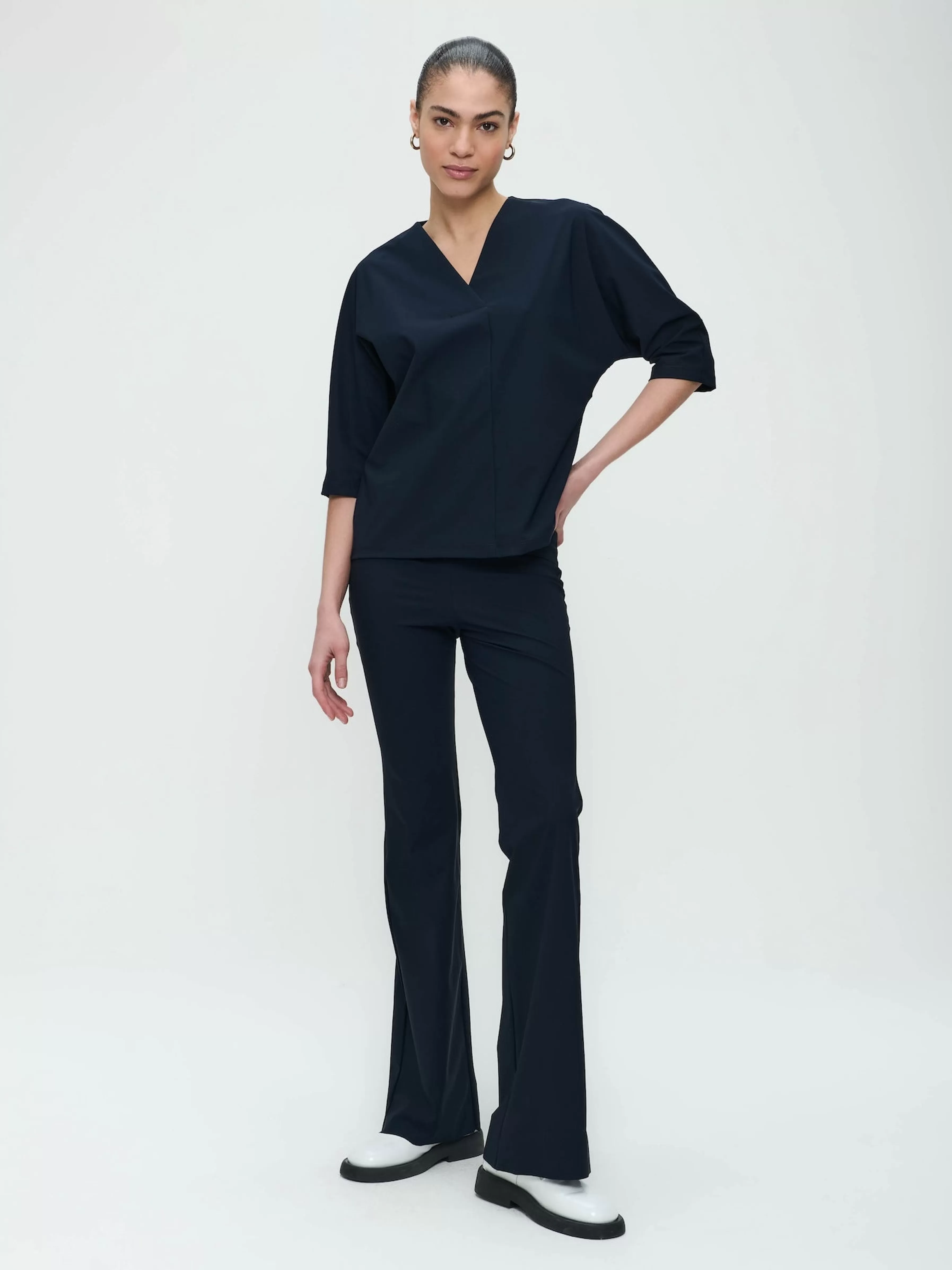 Best basic>Jane Lushka Pants Eliya Easy Wear Flair Technical Jersey | Blue