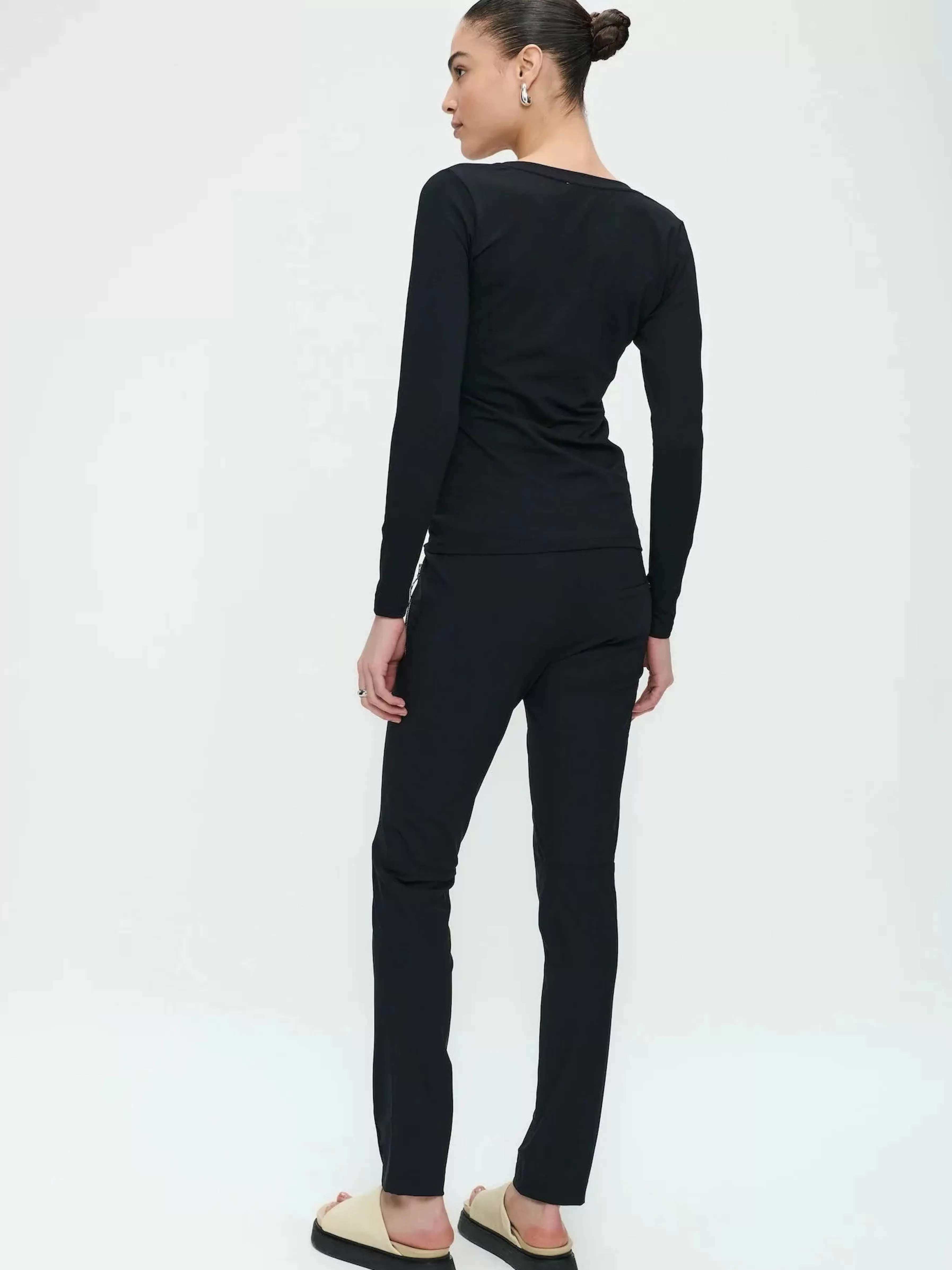 Best basic>Jane Lushka Pants Emma-straight Leg Fit Technical Jersey | Black