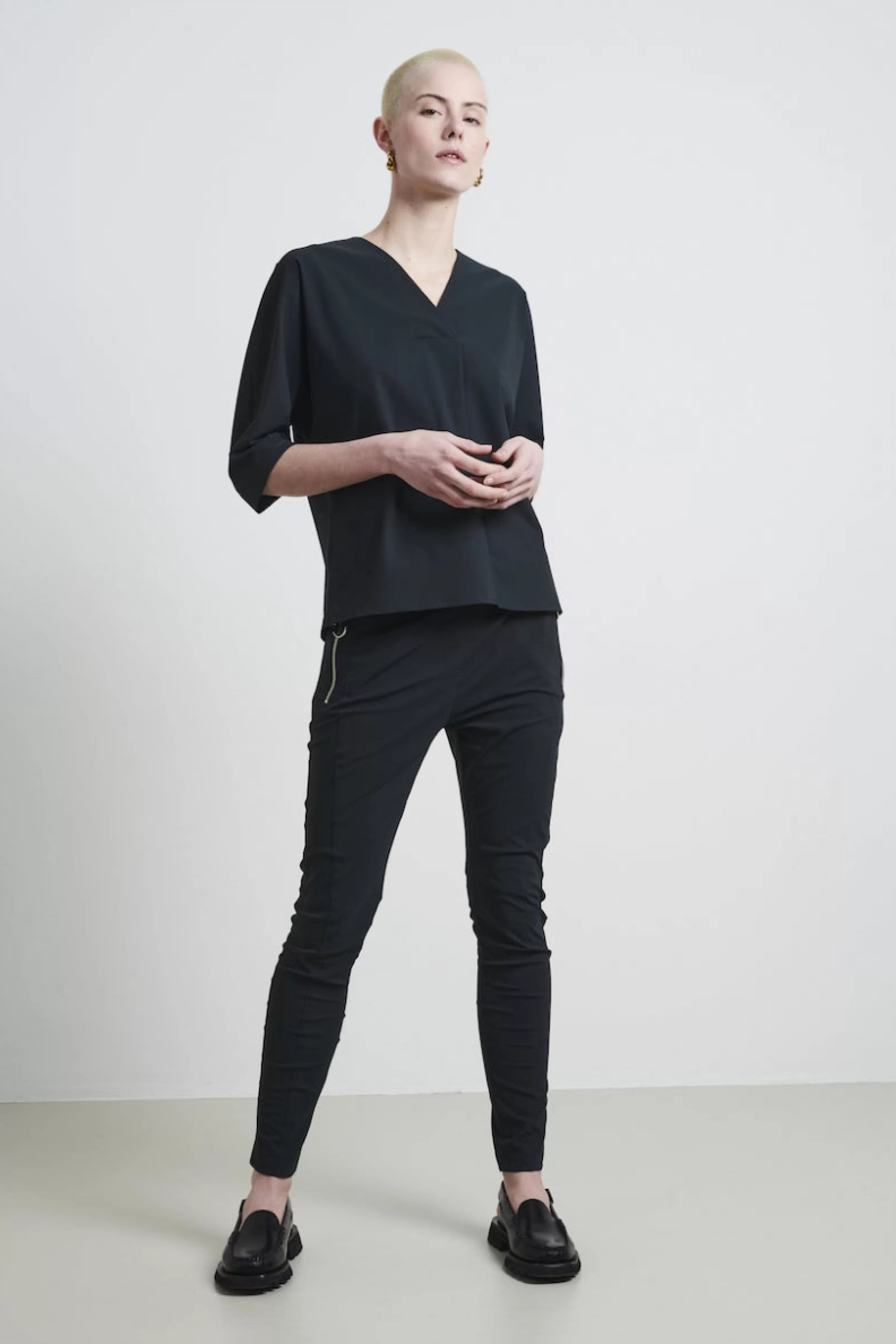 Best basic>Jane Lushka Pants Emma-straight Leg Fit Technical Jersey | Grigio Notte