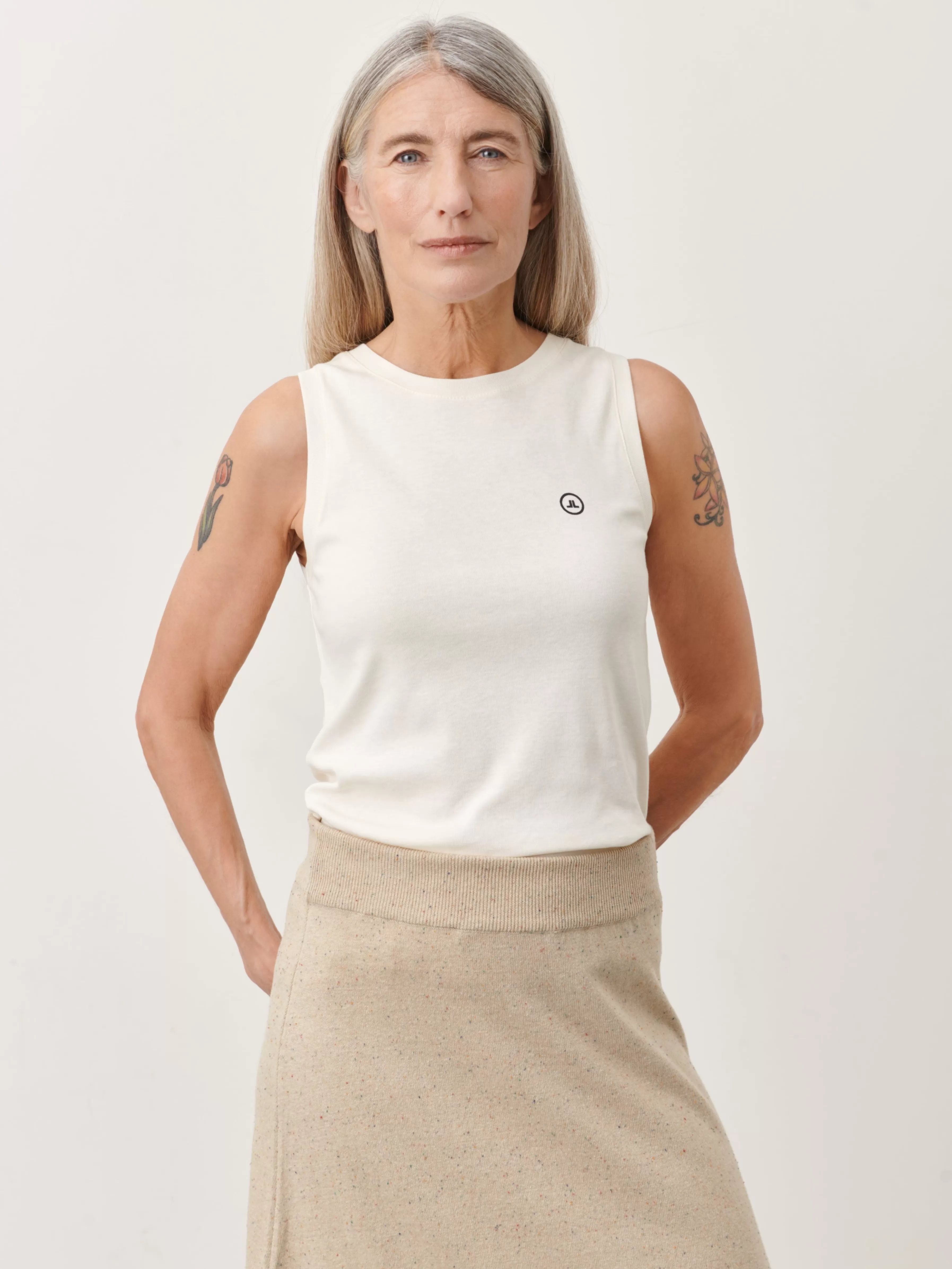 Tops>Jane Lushka Rib Top Organic Cotton | Gardenia