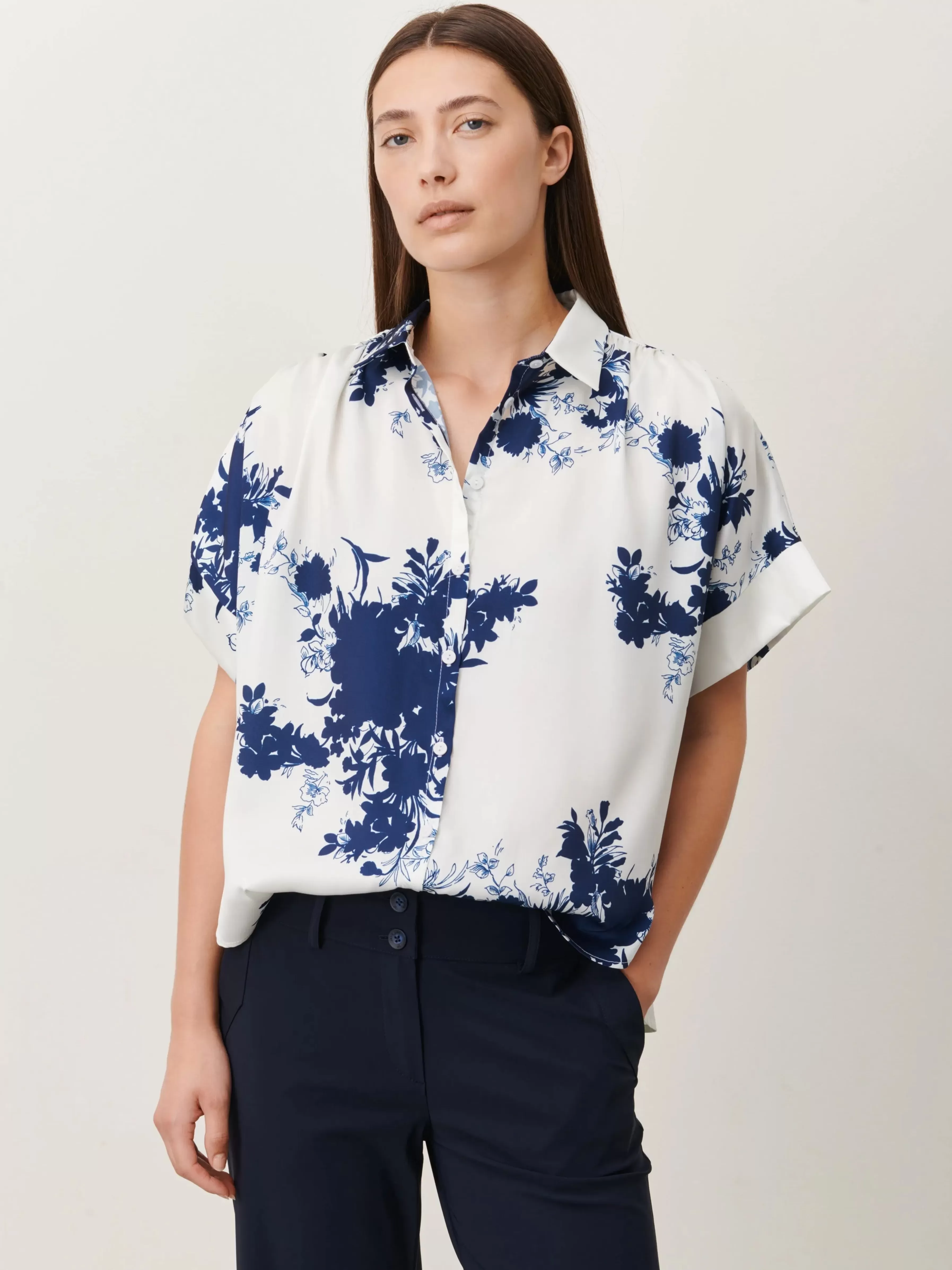 Blouses>Jane Lushka Romi Blouse | White Blue