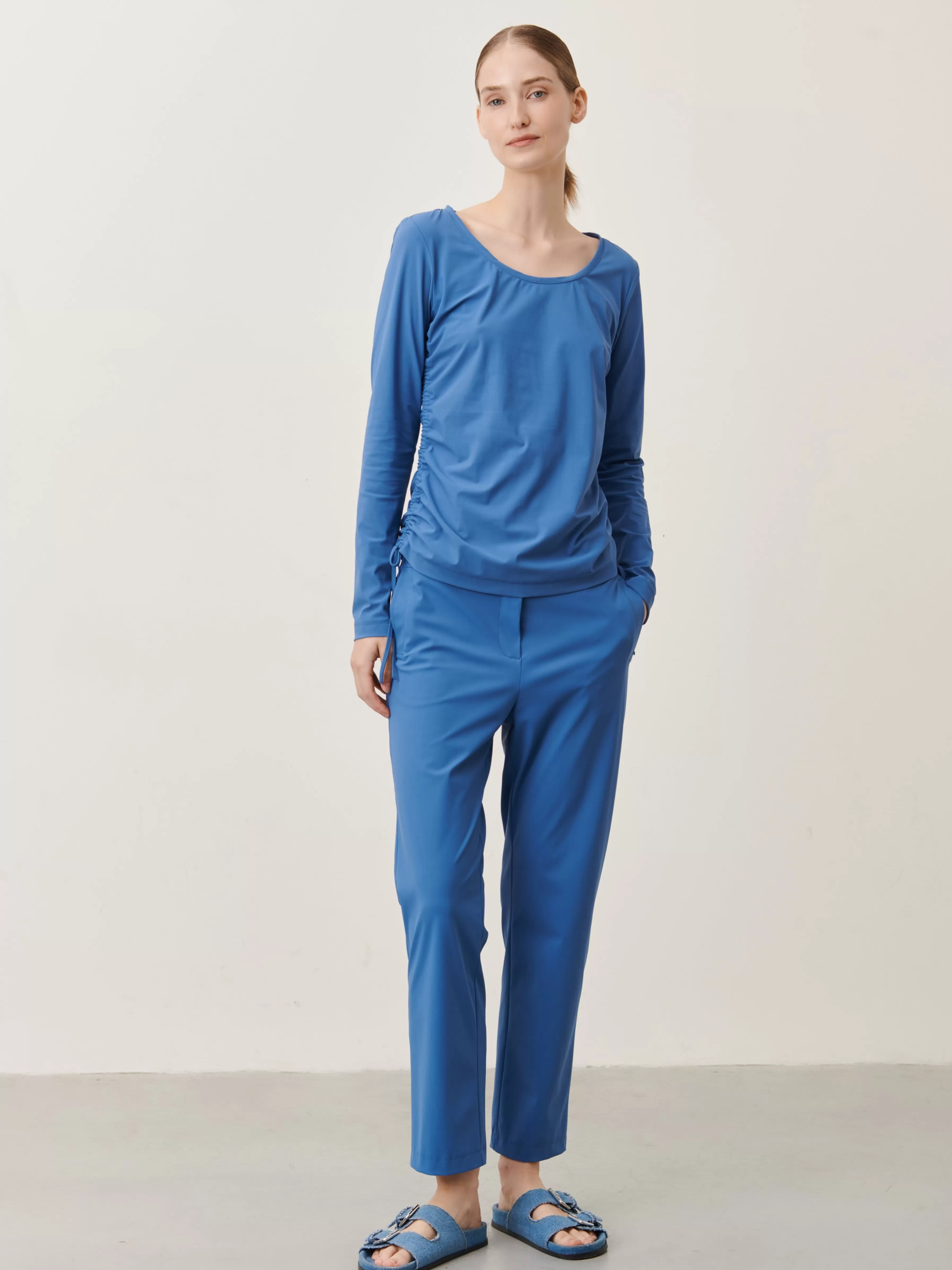 Tops>Jane Lushka Rosa Top Technical Jersey | Mid Blue