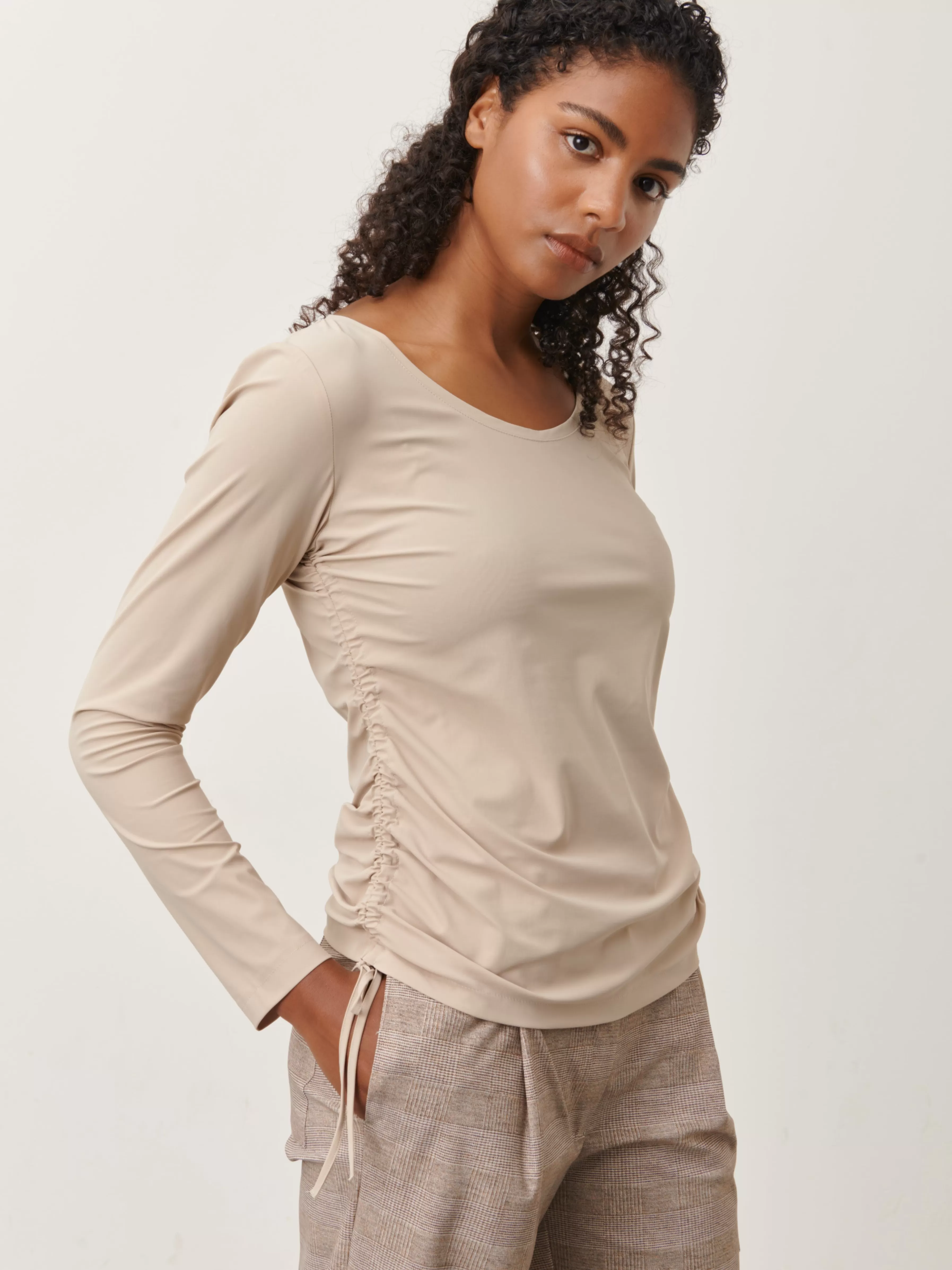 Tops>Jane Lushka Rosa Top Technical Jersey | Sand