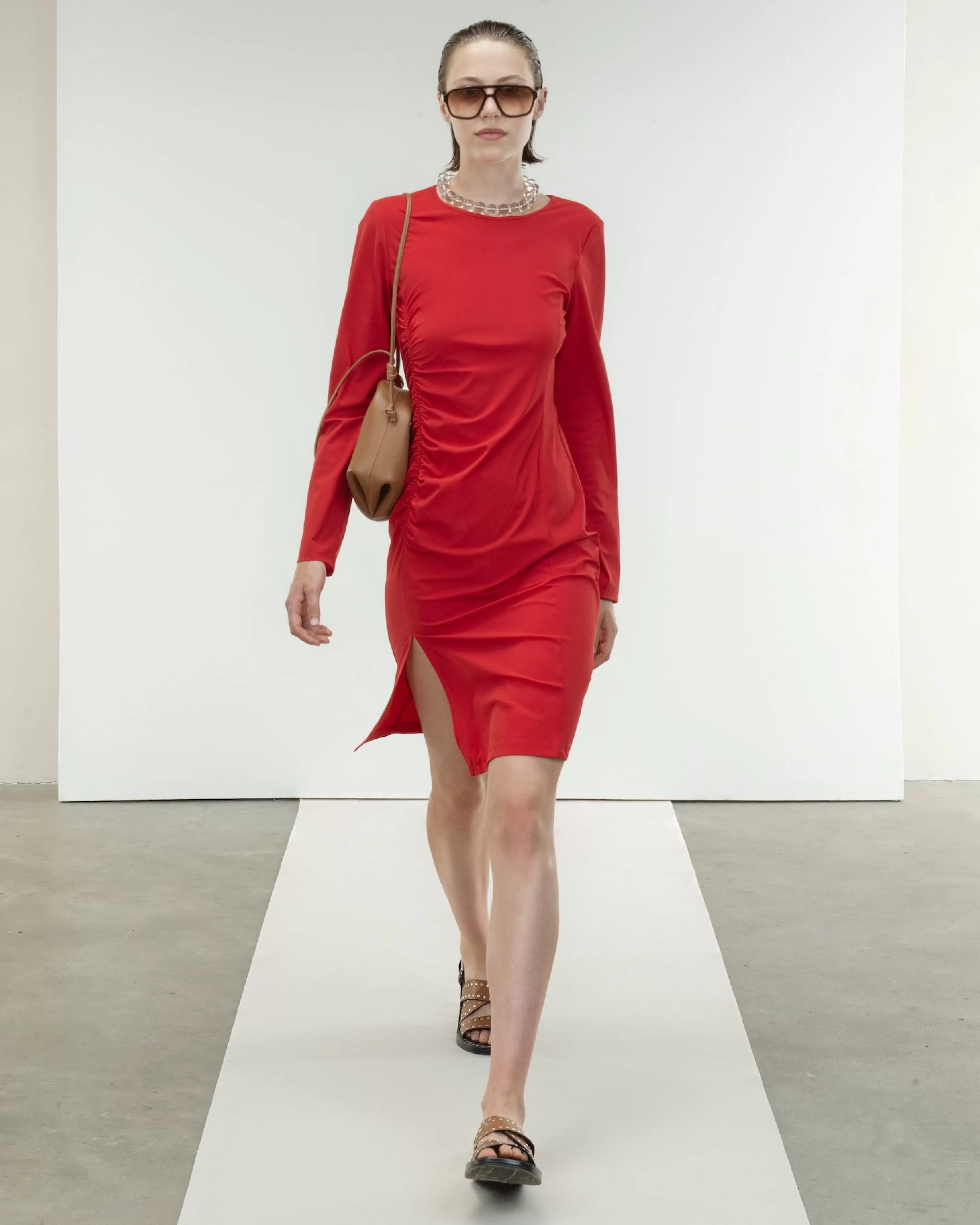 Jurken>Jane Lushka Scarlet Dress-LS Technical Jersey | Red