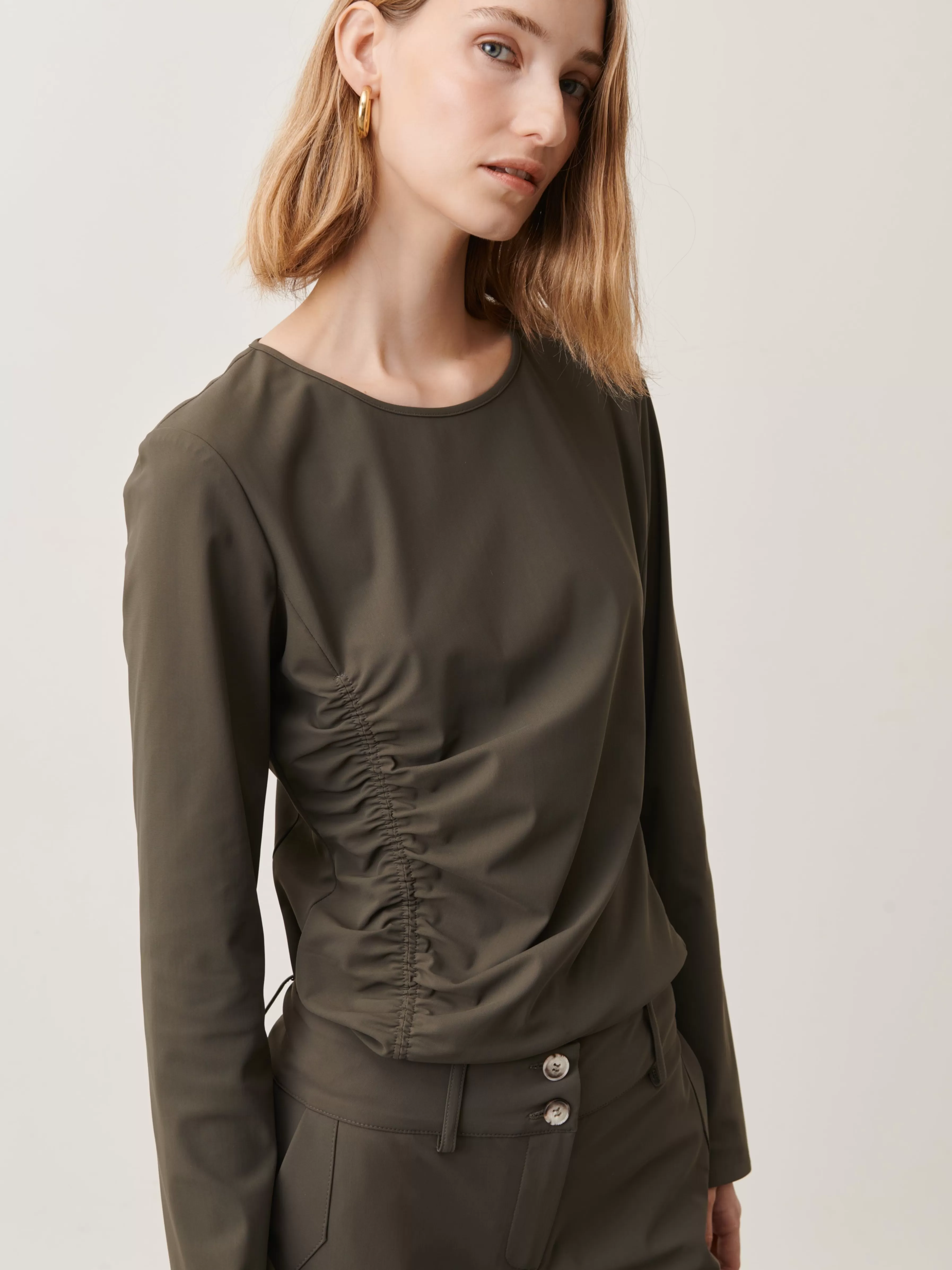 Tops>Jane Lushka Scarlet Top Technical Jersey | Army