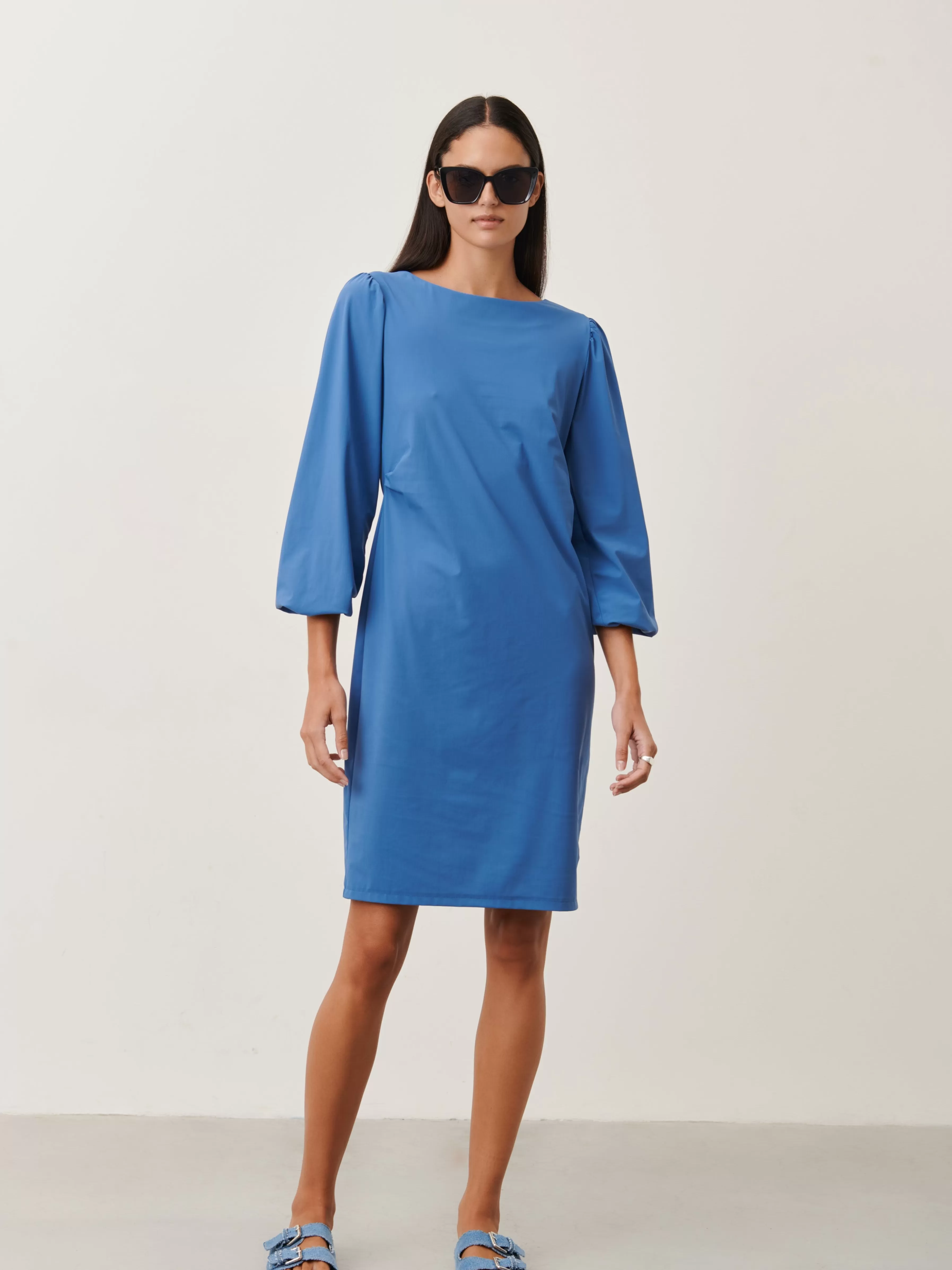 Jurken>Jane Lushka Silke Dress Technical Jersey | Mid Blue