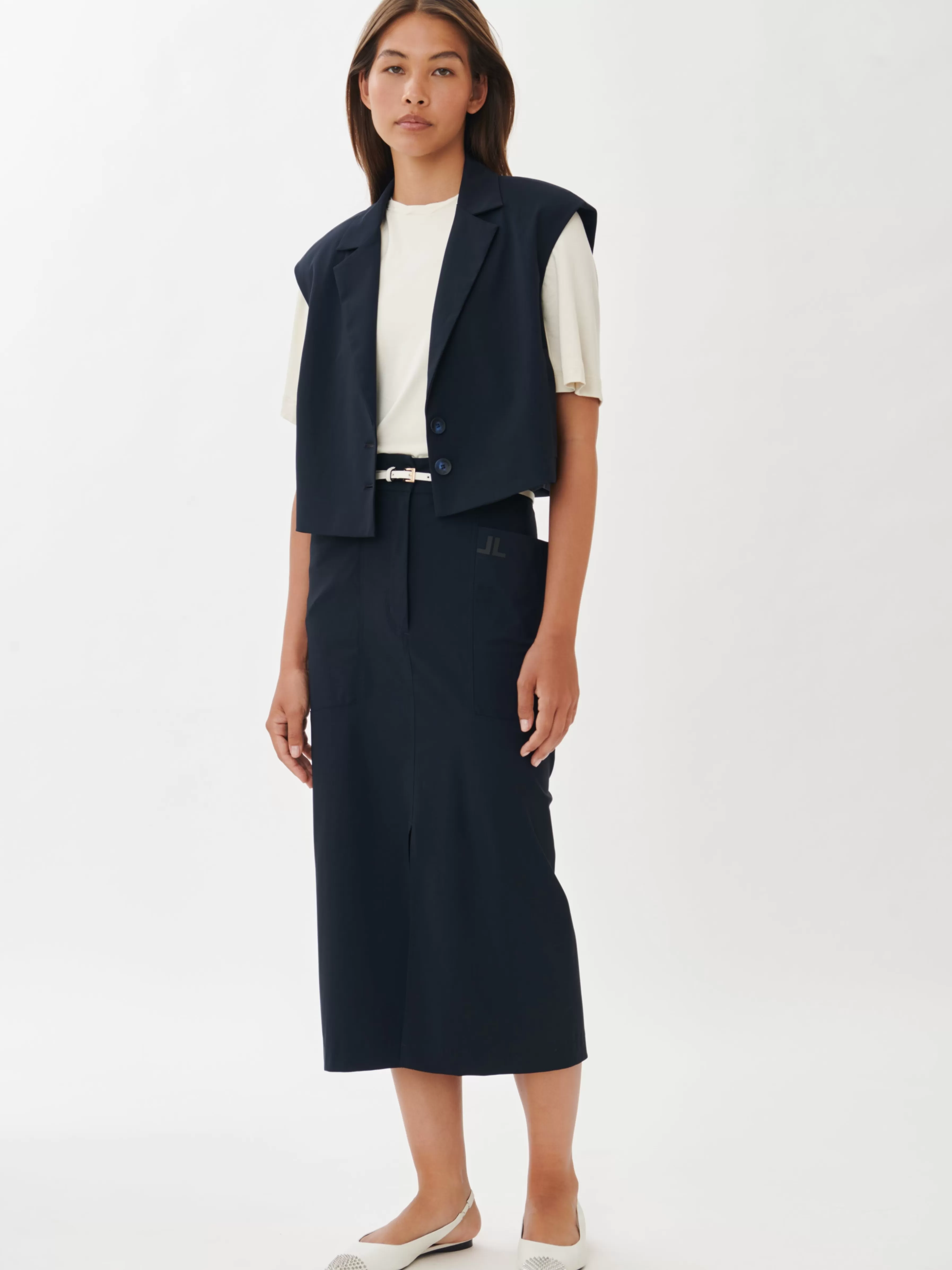 Studio collection | Blazers>Jane Lushka Tilly Vest Technical Jersey | Blue